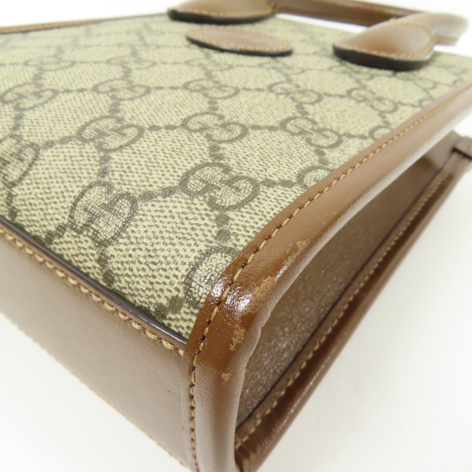 GUCCI GG GHW Retro 2Way Shoulder Bag Handbag Coated Canvas Brown