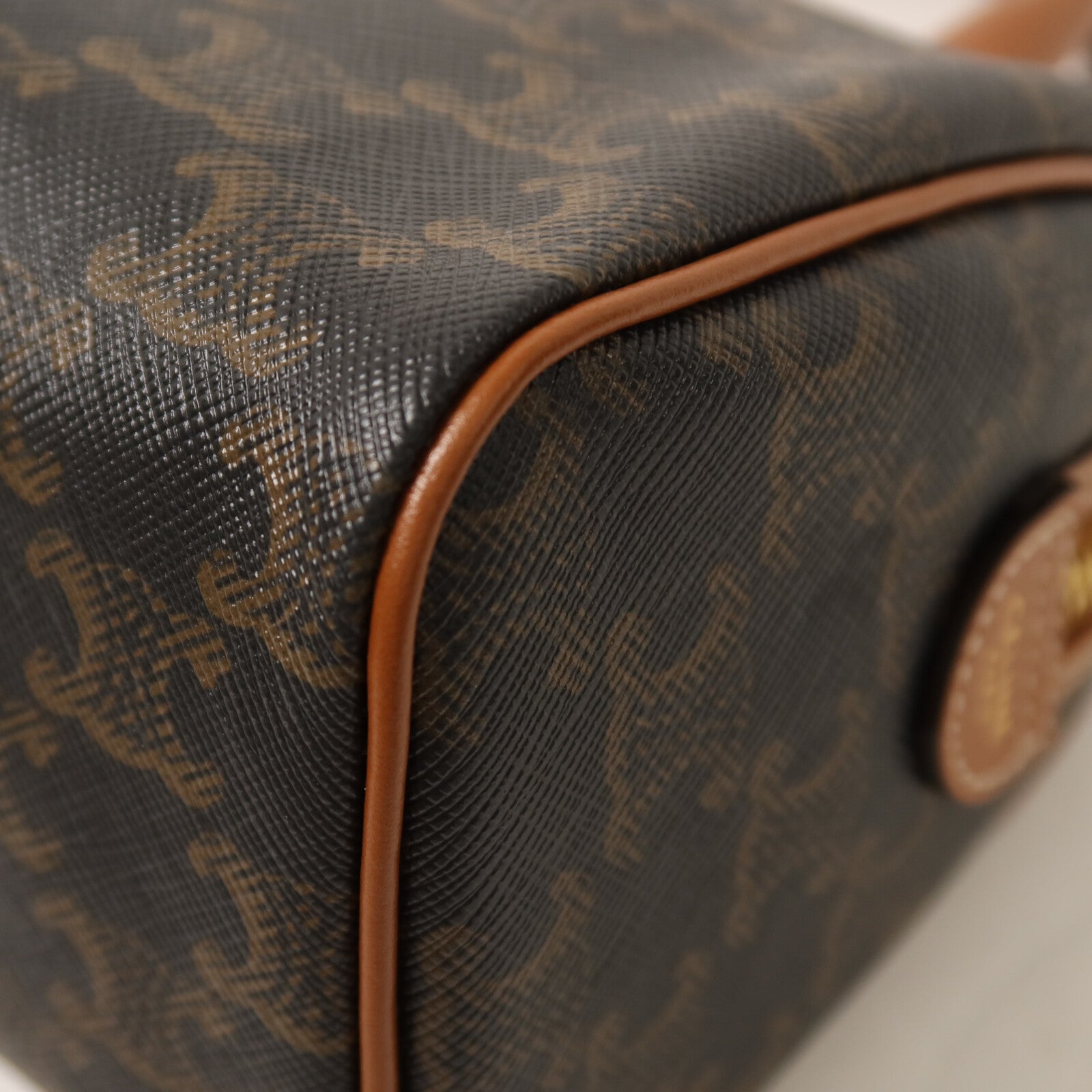 CELINE 牛皮皮革Triomphe Boston Bag金扣手挽肩背兩用袋