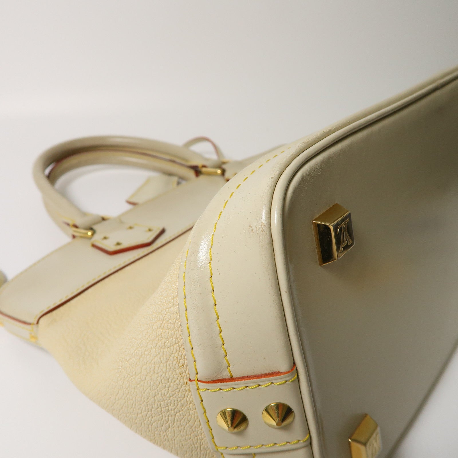 LOUIS VUITTON 【激減優惠】Suhali皮革Lockit PM金扣手挽袋米色