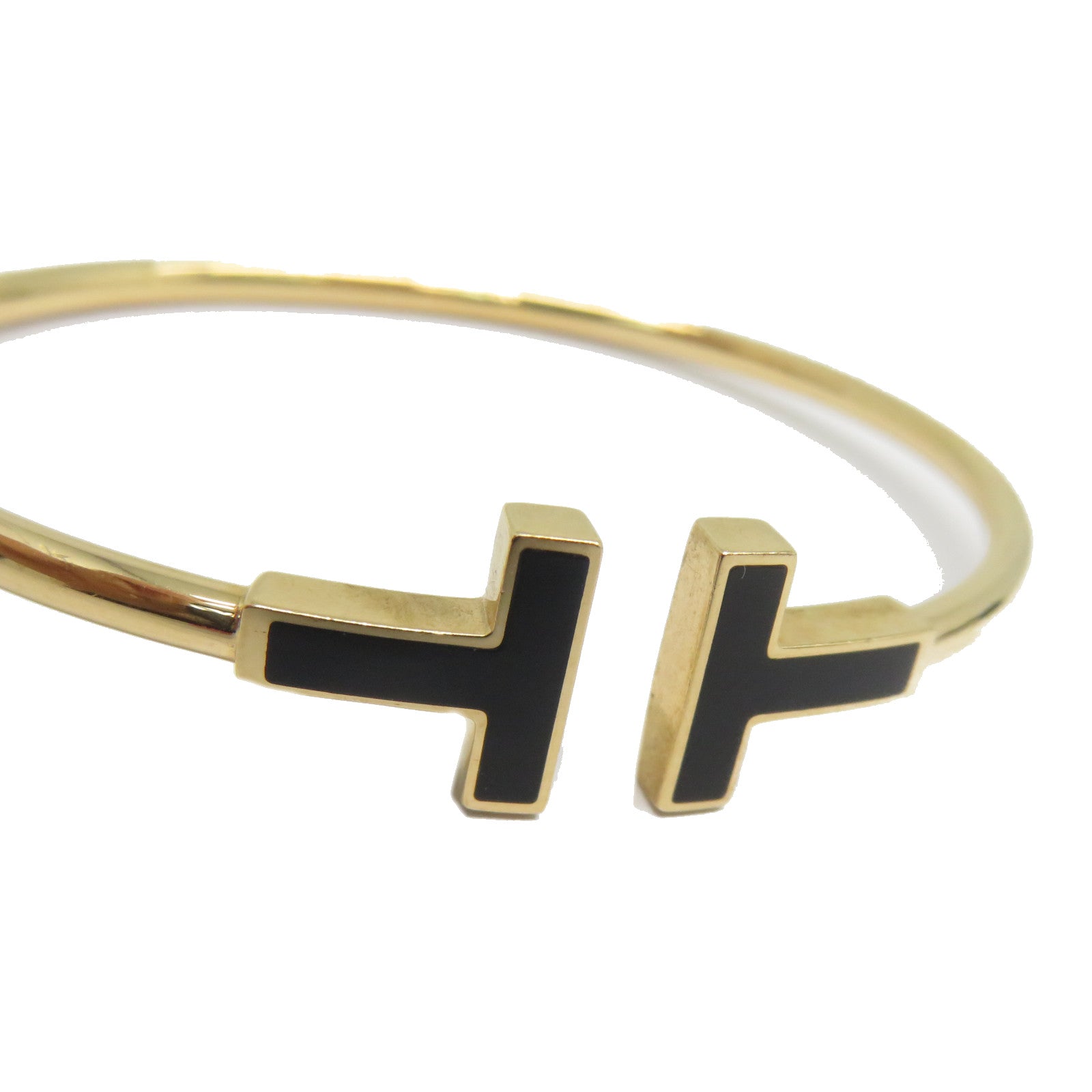 TIFFANY＆CO **【激減優惠】18K玫瑰金T Wire Black Onyx手鐲金色/黑色