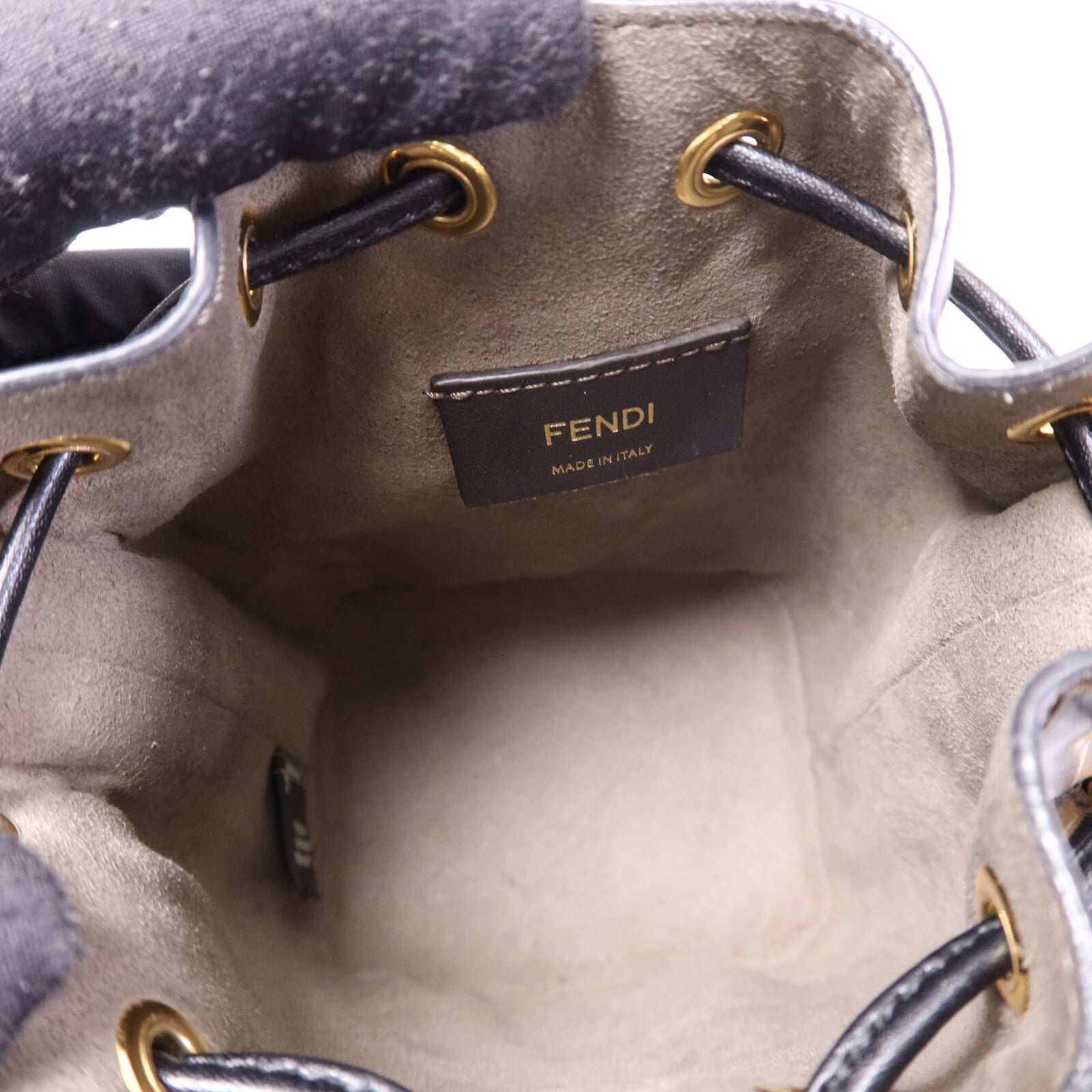 FENDI 牛皮皮革Mon Tresor Mini金扣手挽肩背兩用袋