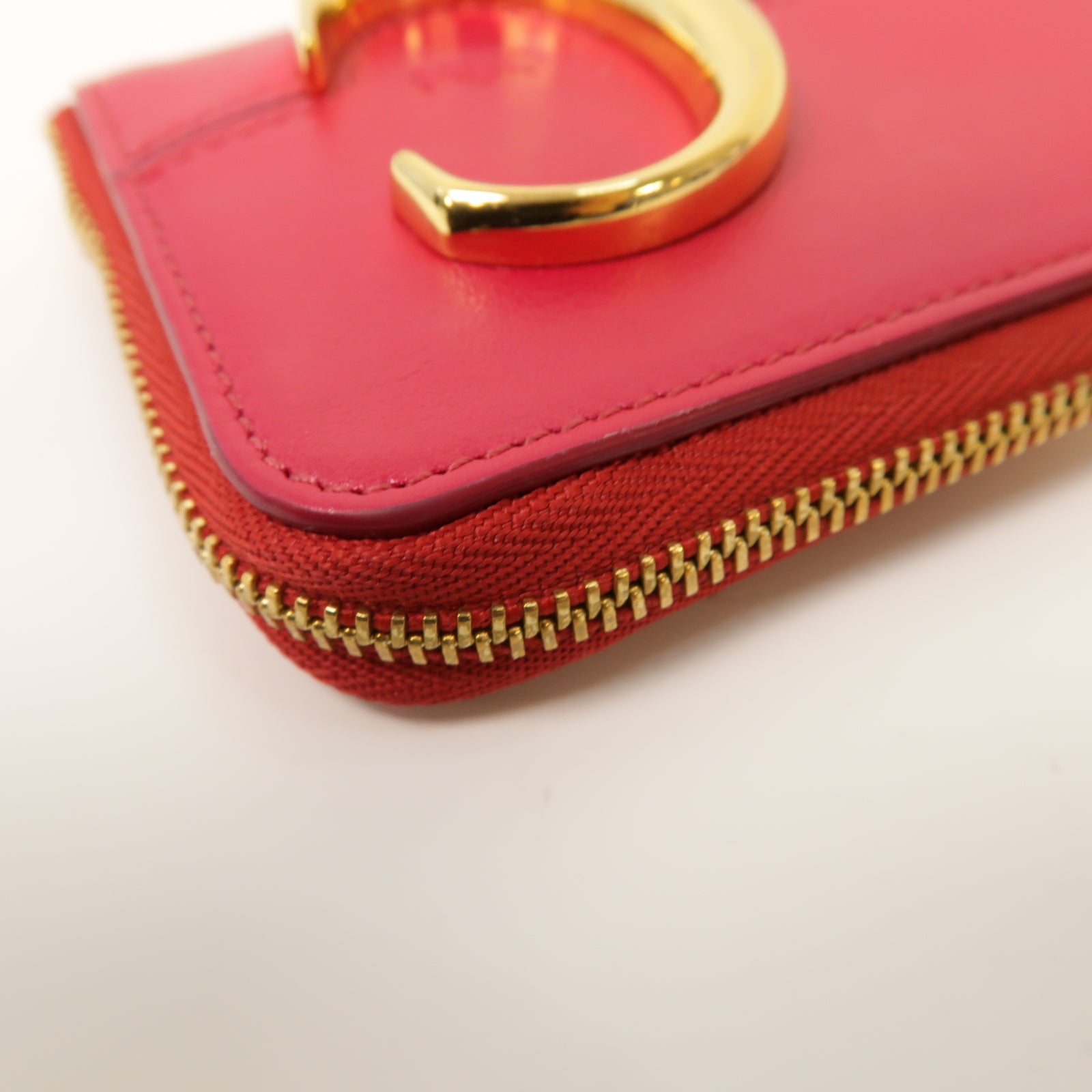 Chloe 【激減優惠】牛皮皮革Card case金扣卡片套紅色