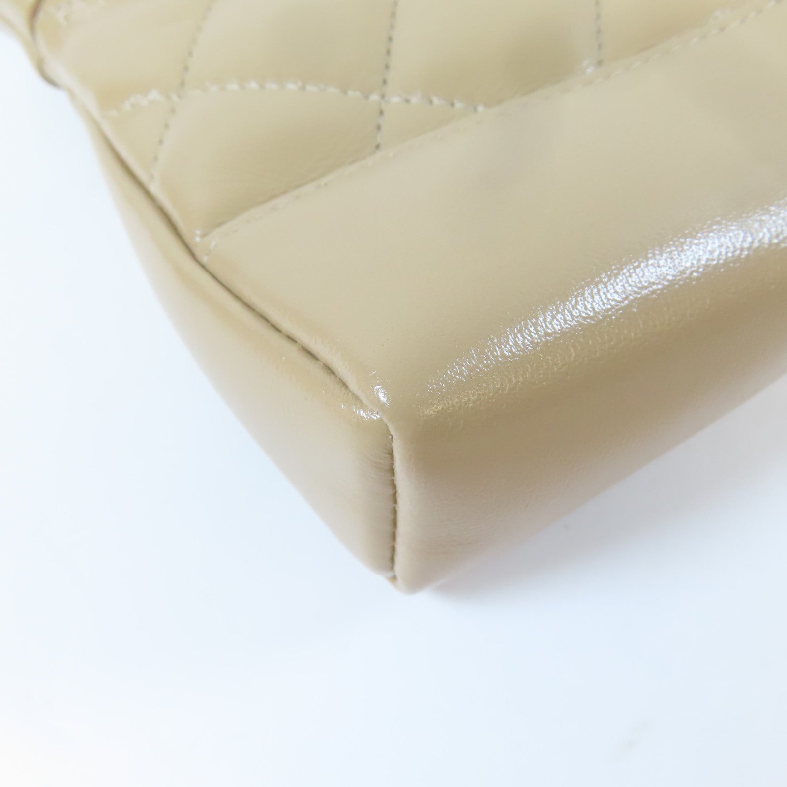 CHANEL 菱格牛皮皮革Nano 31 2 Way Chain Shoulder Bag金扣鏈帶手挽肩背兩用袋米色