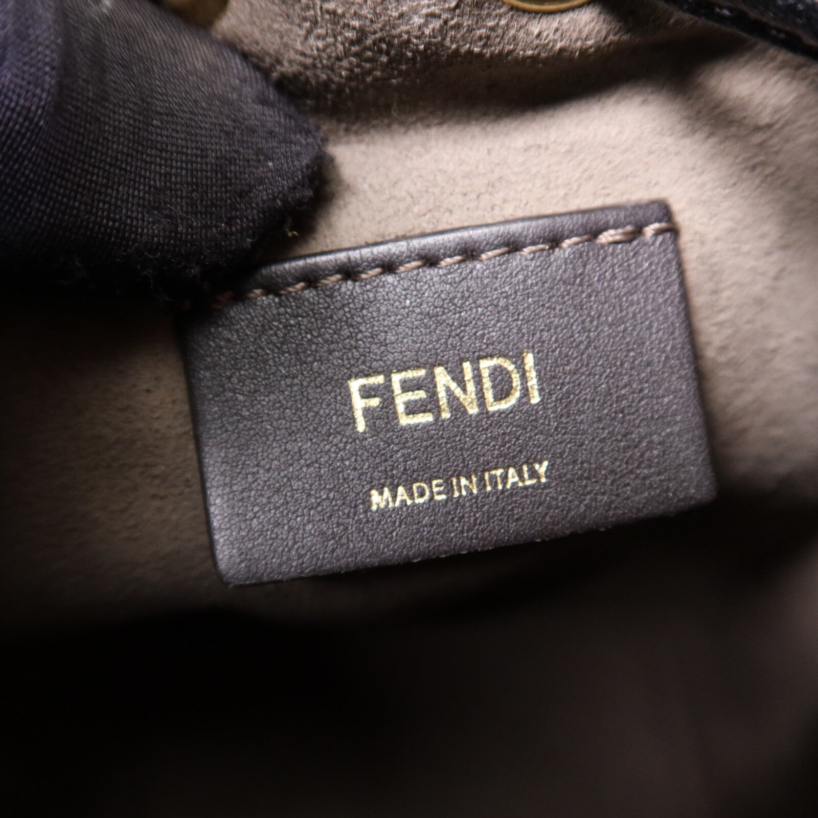 FENDI 牛皮皮革Mon Tresor Mini金扣手挽肩背兩用袋