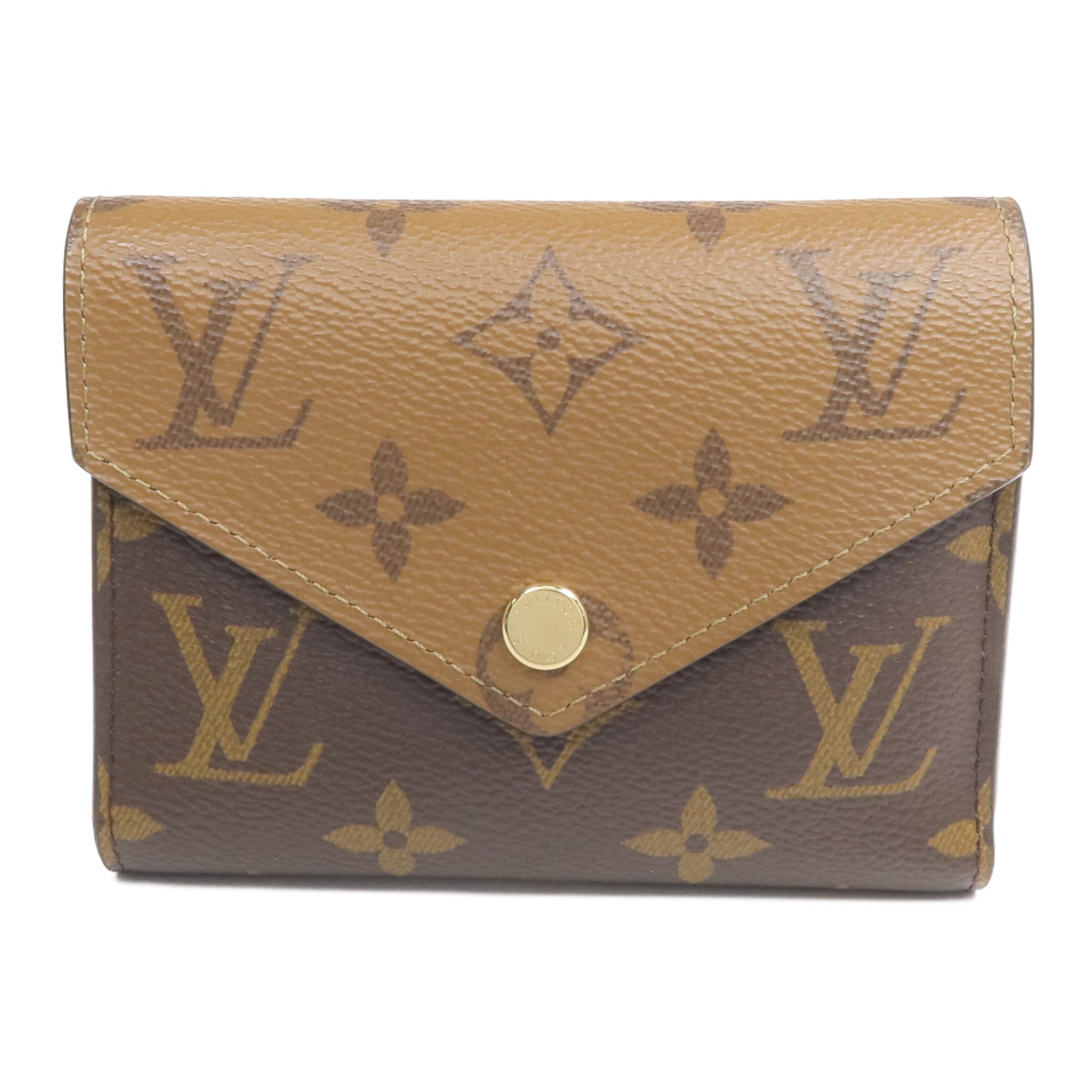 LOUIS VUITTON Monogram/Monogram Reverse Victorine Wallet金扣錢包棕色