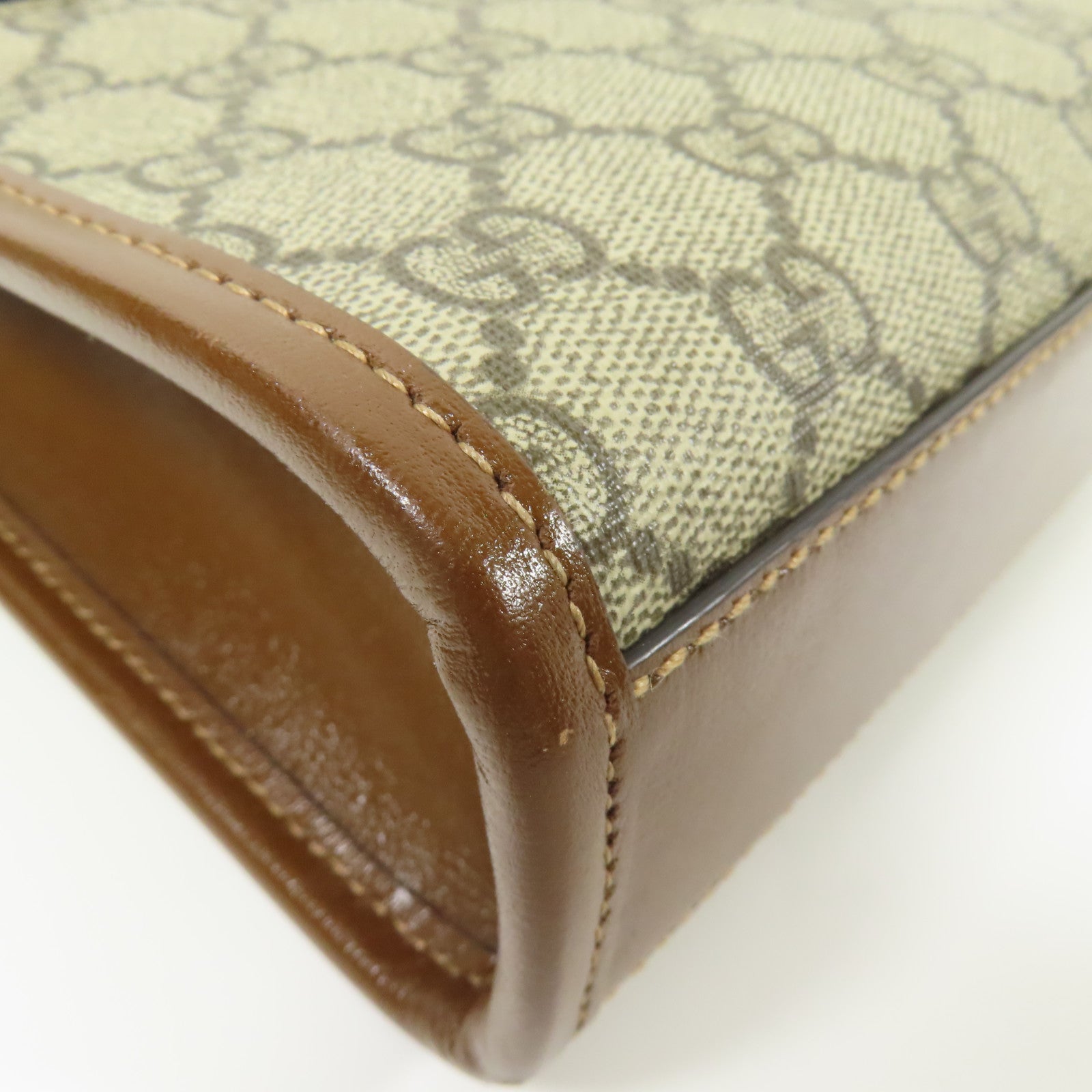 GUCCI GG GHW Retro 2Way Shoulder Bag Handbag Coated Canvas Brown