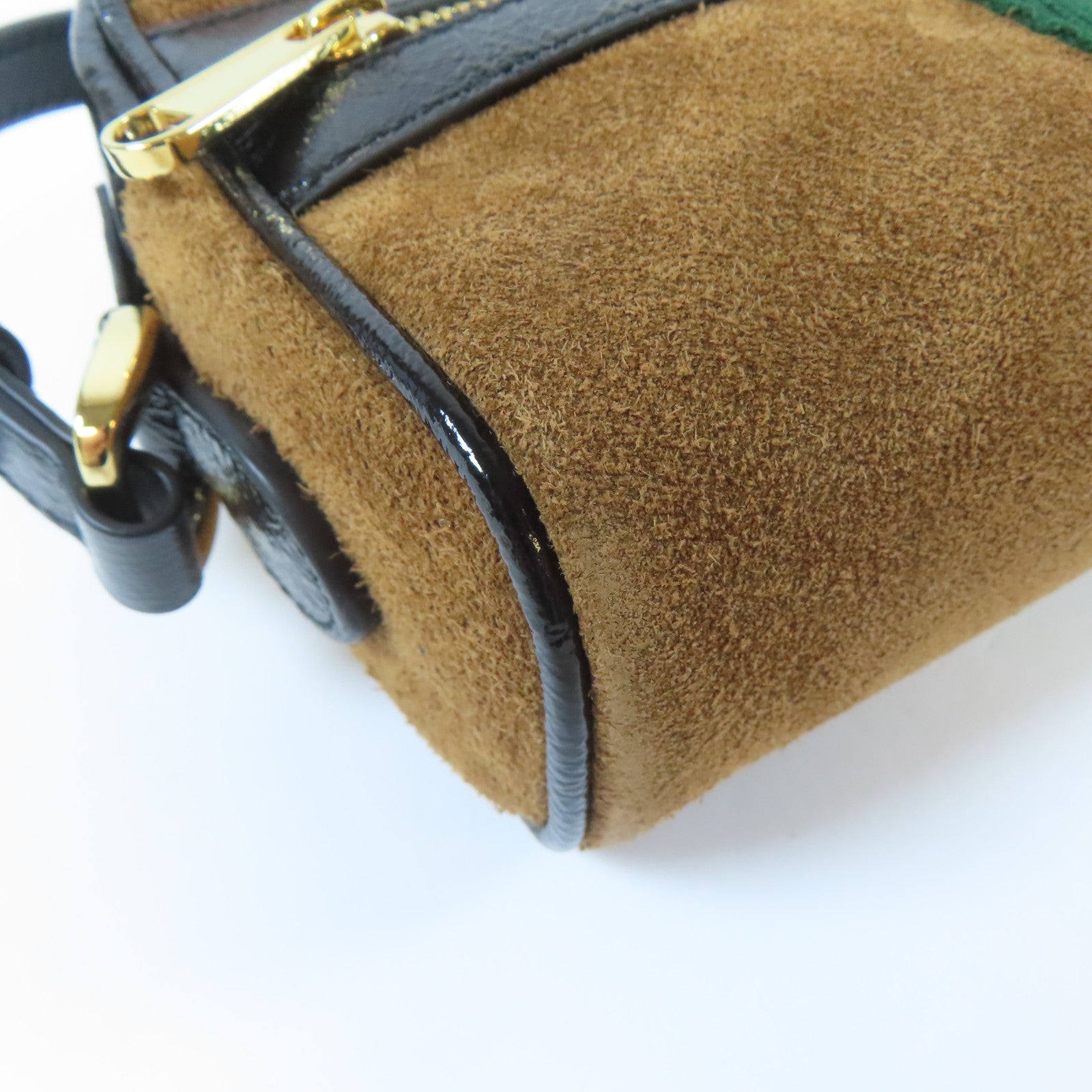 GUCCI 【激減優惠】麂皮皮革Mini Ophidia金扣肩背袋啡色/黑色