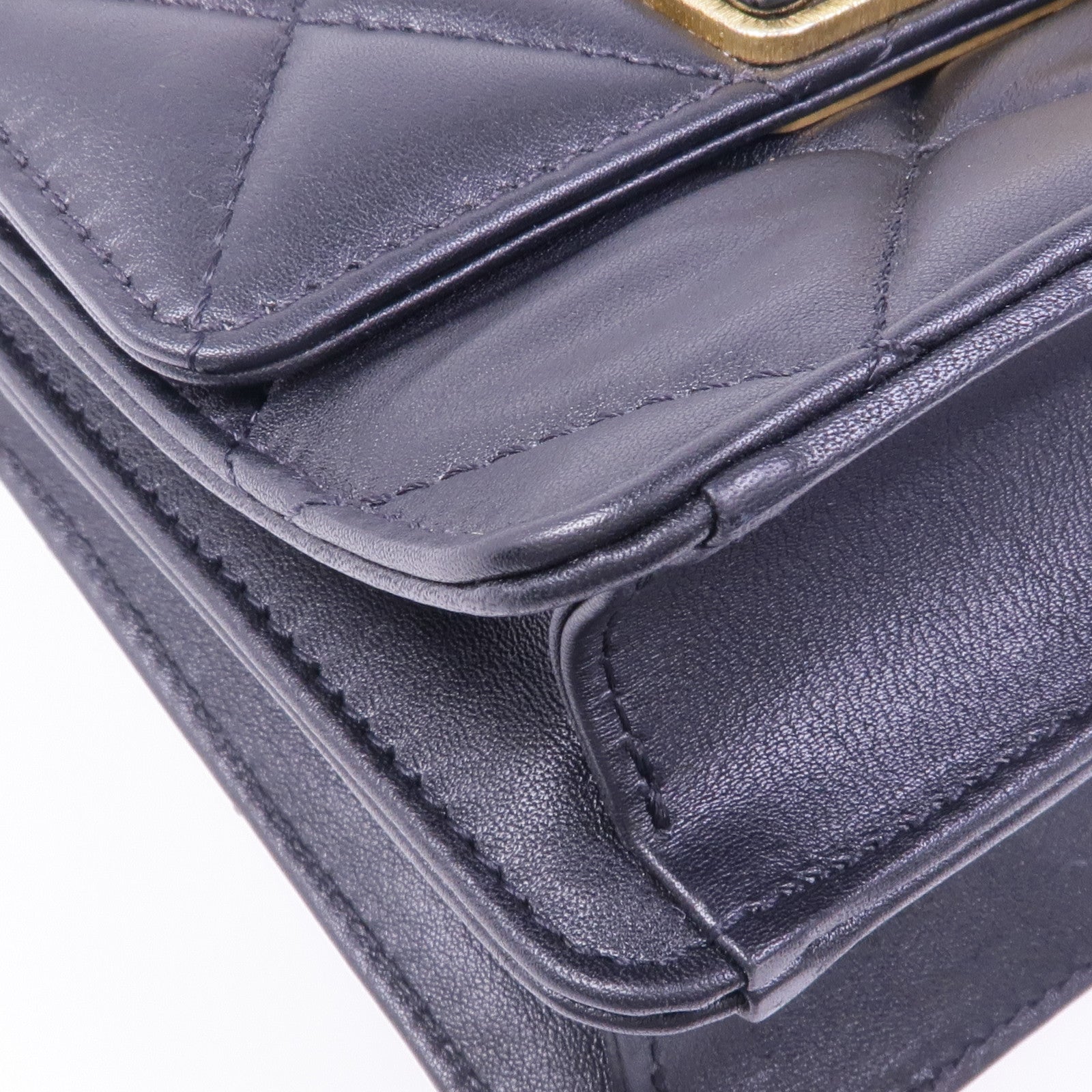 CHANEL 【激減優惠】羊皮皮革Chain Shoulder金扣鏈帶肩背袋