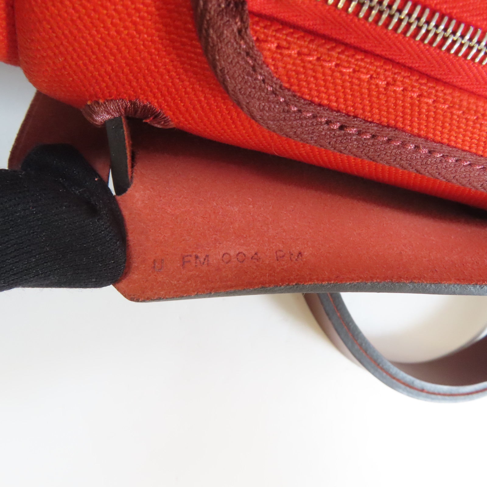 HERMES 帆布/皮革Herbag PM銀扣手挽肩背兩用袋紅色