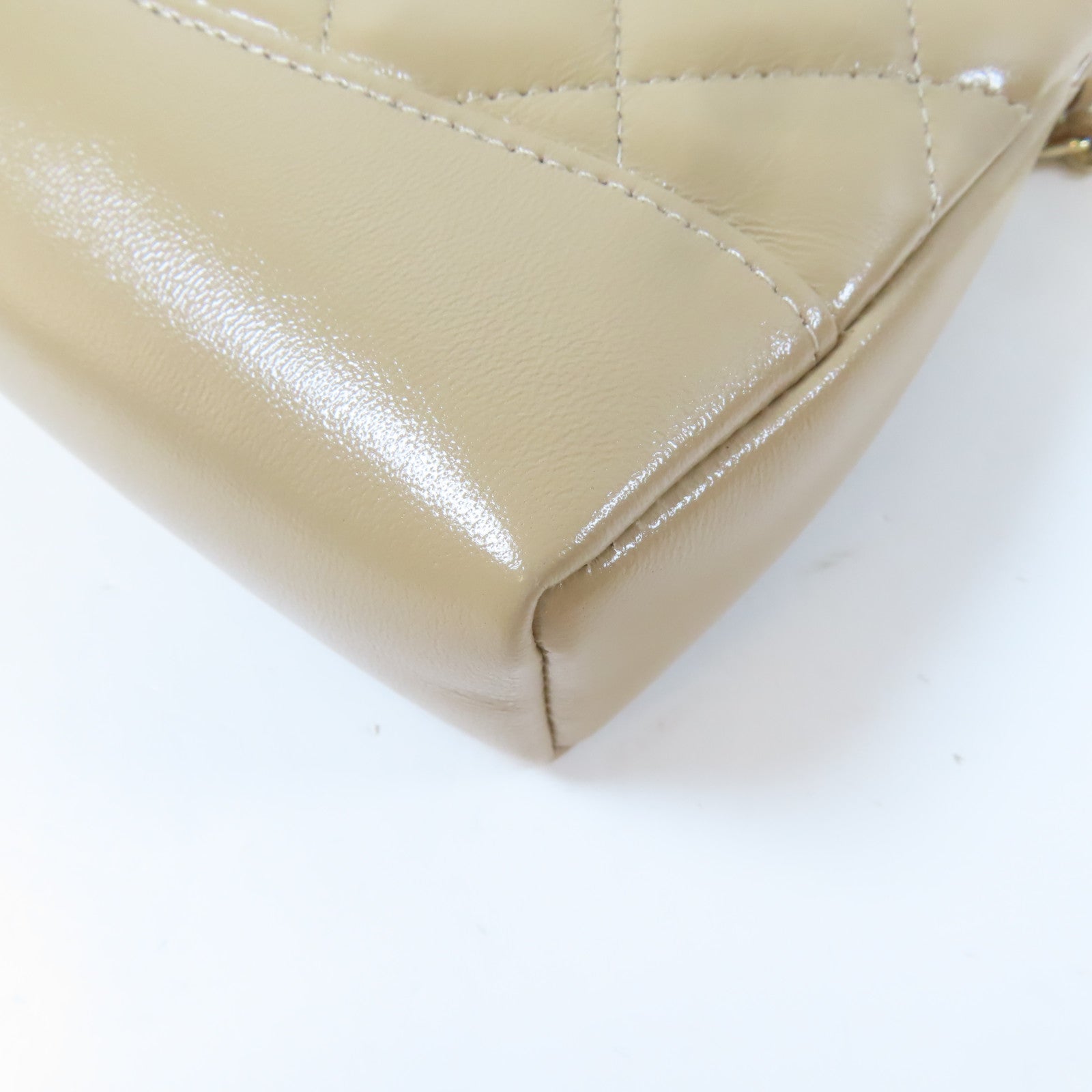 CHANEL 菱格牛皮皮革Nano 31 2 Way Chain Shoulder Bag金扣鏈帶手挽肩背兩用袋米色