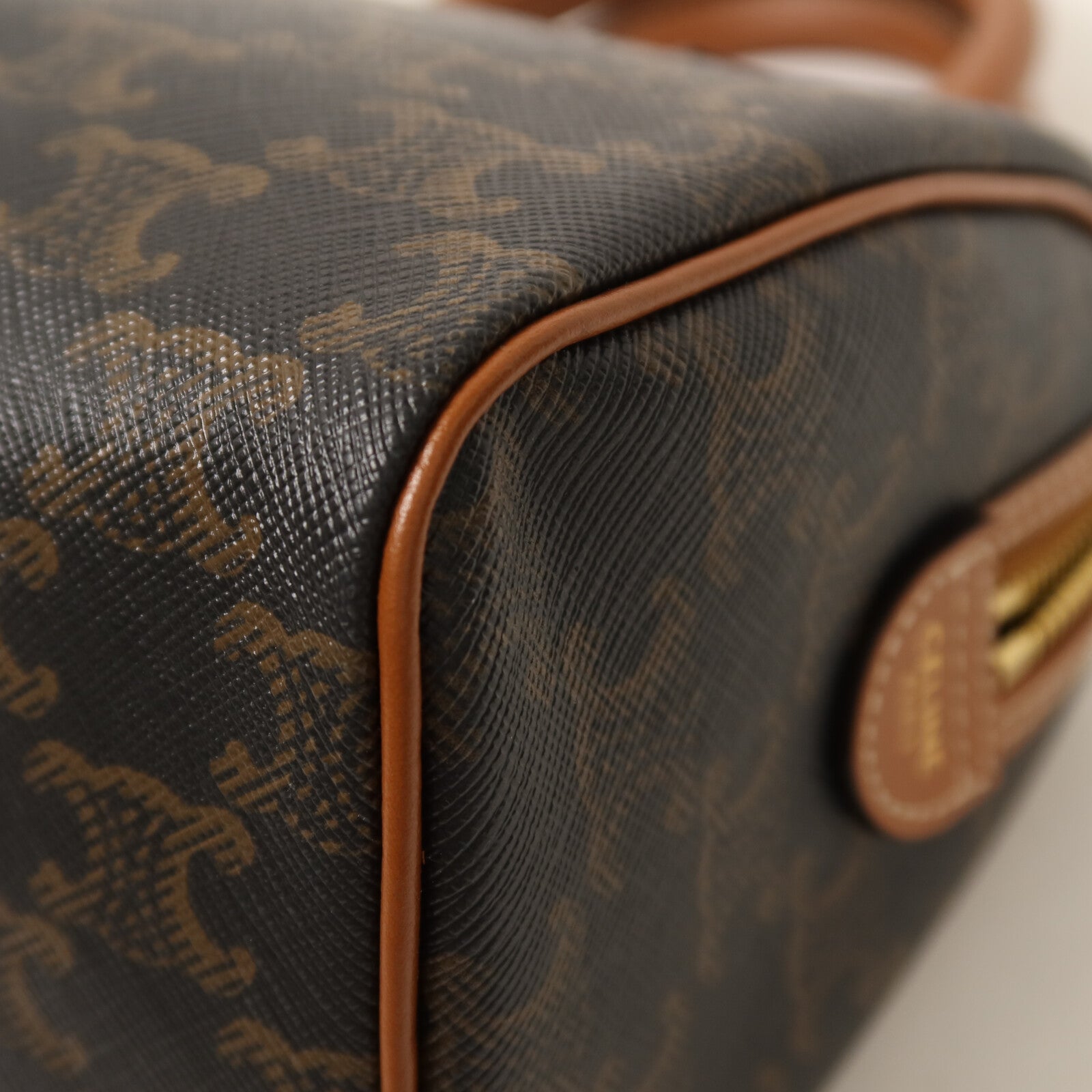 CELINE 牛皮皮革Triomphe Boston Bag金扣手挽肩背兩用袋
