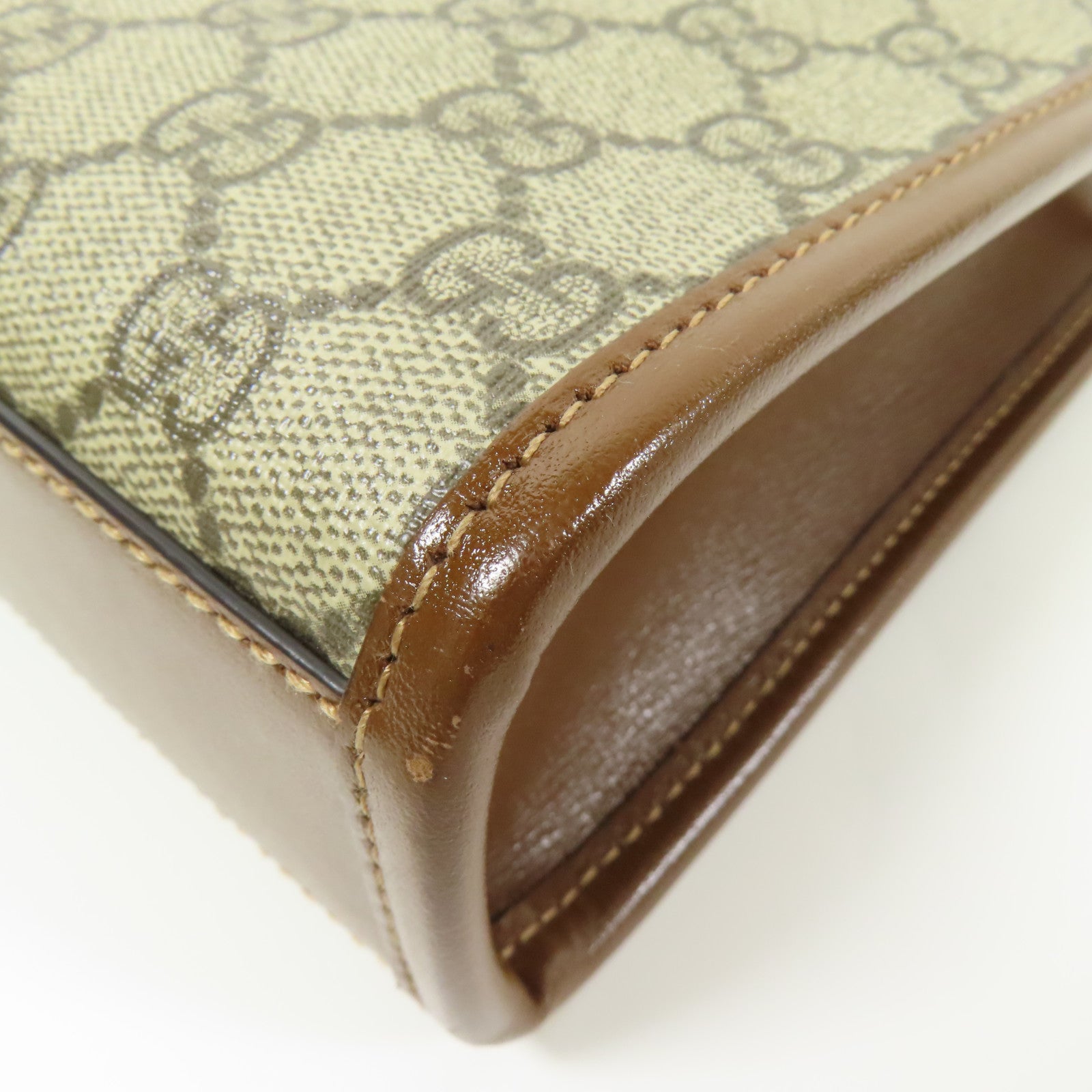 GUCCI GG GHW Retro 2Way Shoulder Bag Handbag Coated Canvas Brown