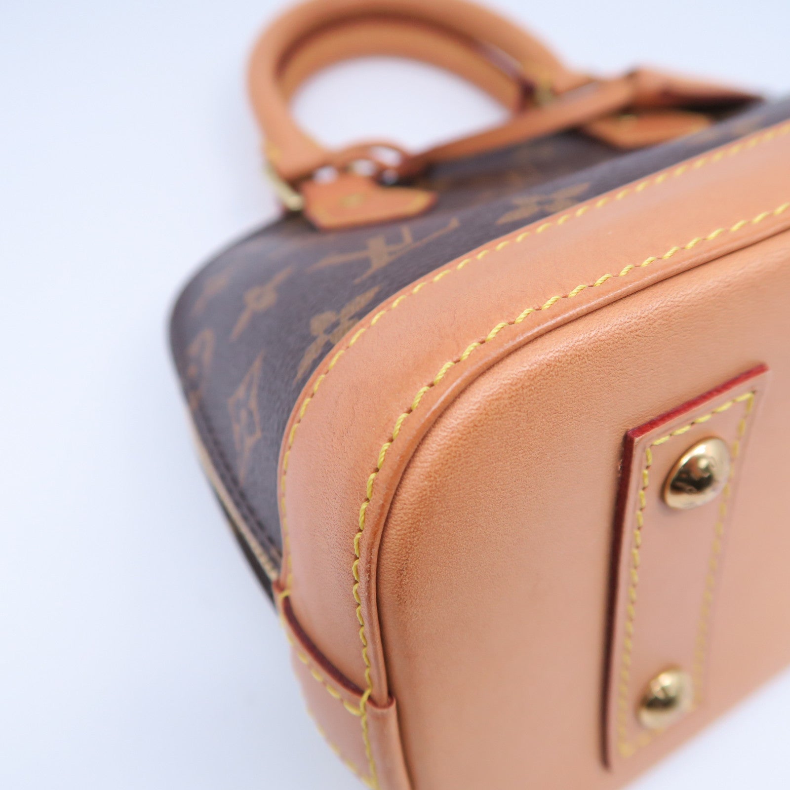 LOUIS VUITTON 【清倉大減價】Monogram Alma BB金扣手挽肩背兩用袋啡色