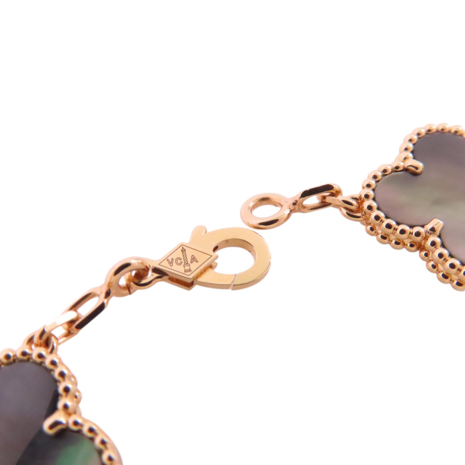 Van Cleef & Arpels 18K玫瑰金/鑽石/珍珠母Vintage Alhambra Bracelet手鏈