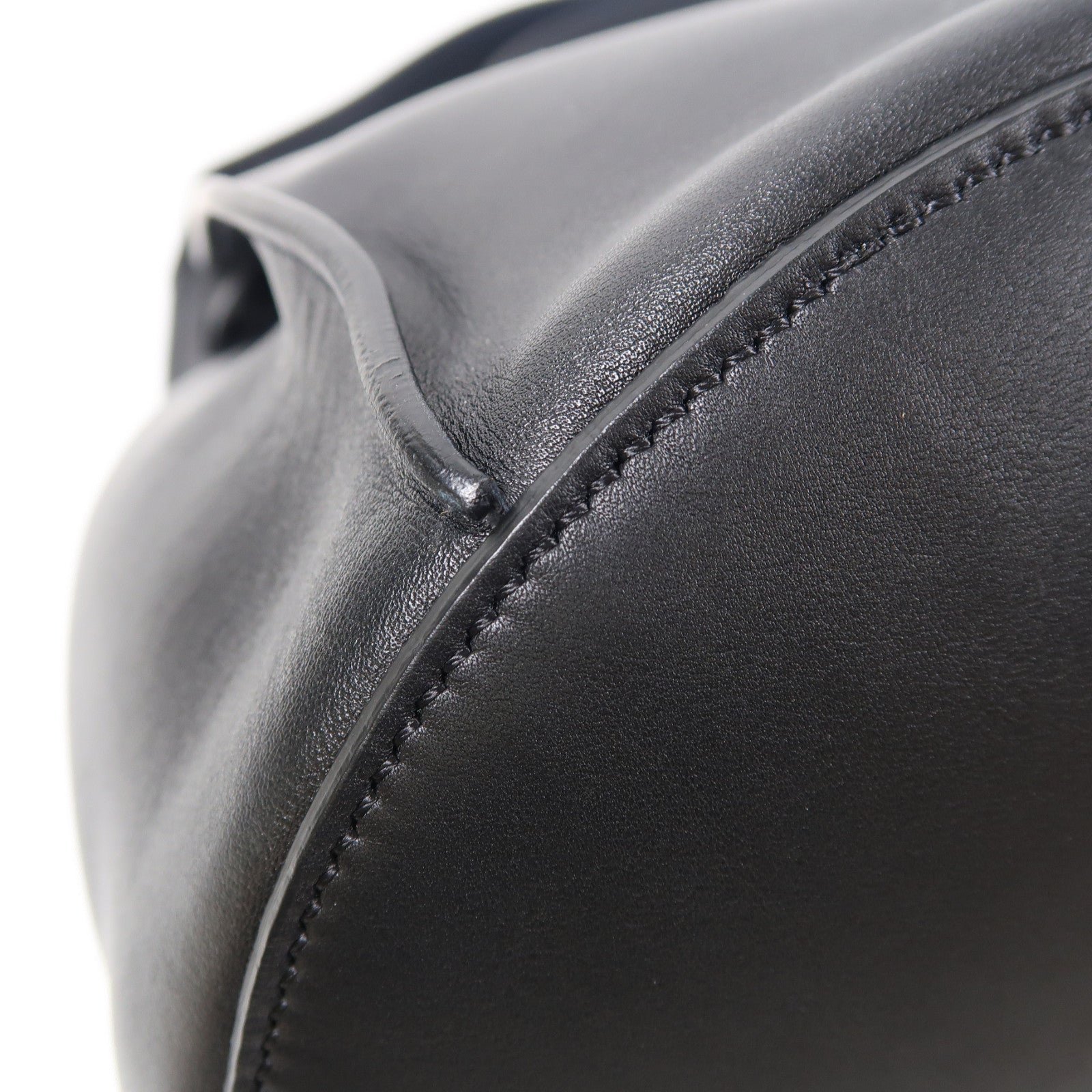 CELINE 【激減優惠】牛皮皮革Bucket W Long Strap銀扣肩背袋黑色