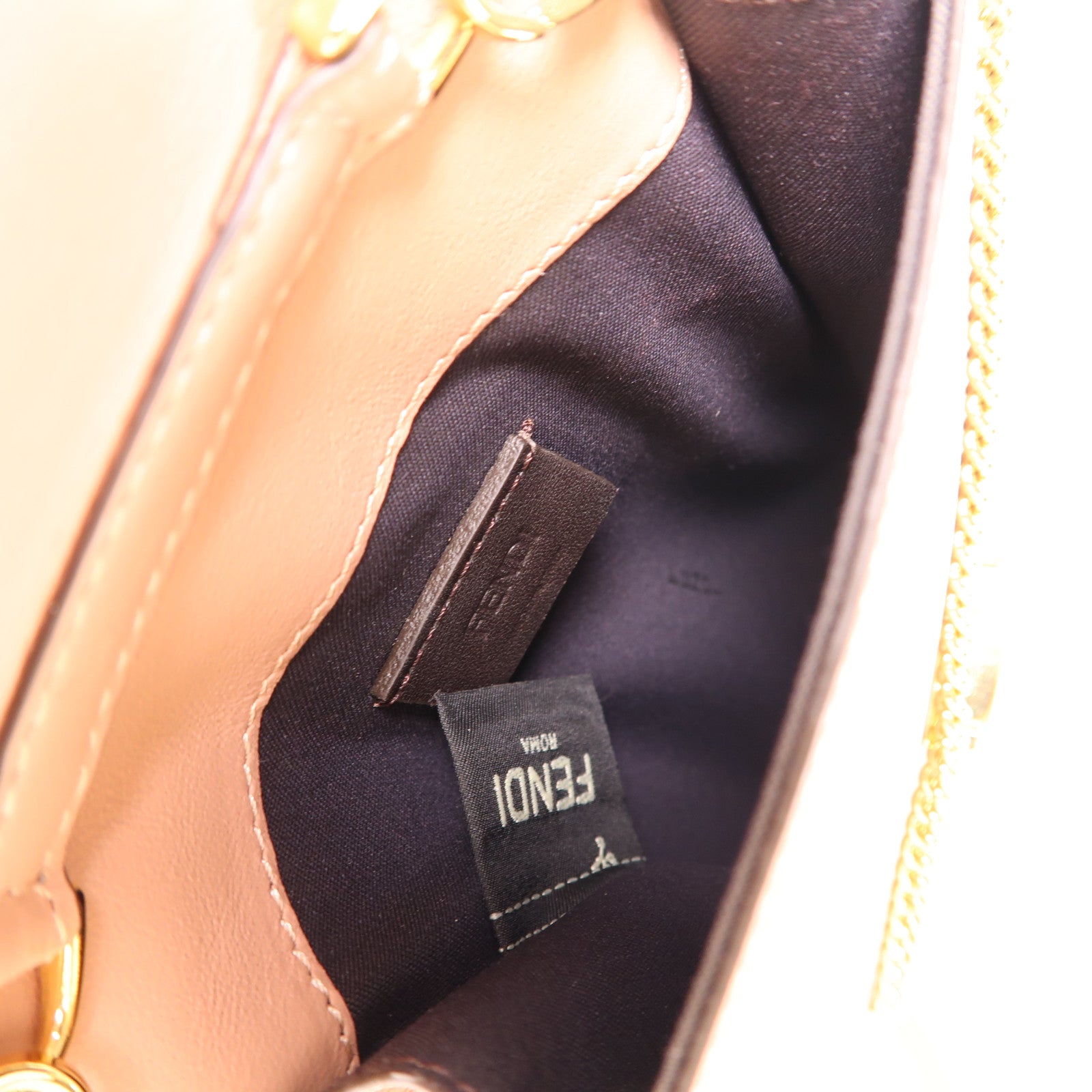 FENDI 牛皮皮革Phone Bag金扣鏈帶肩背袋