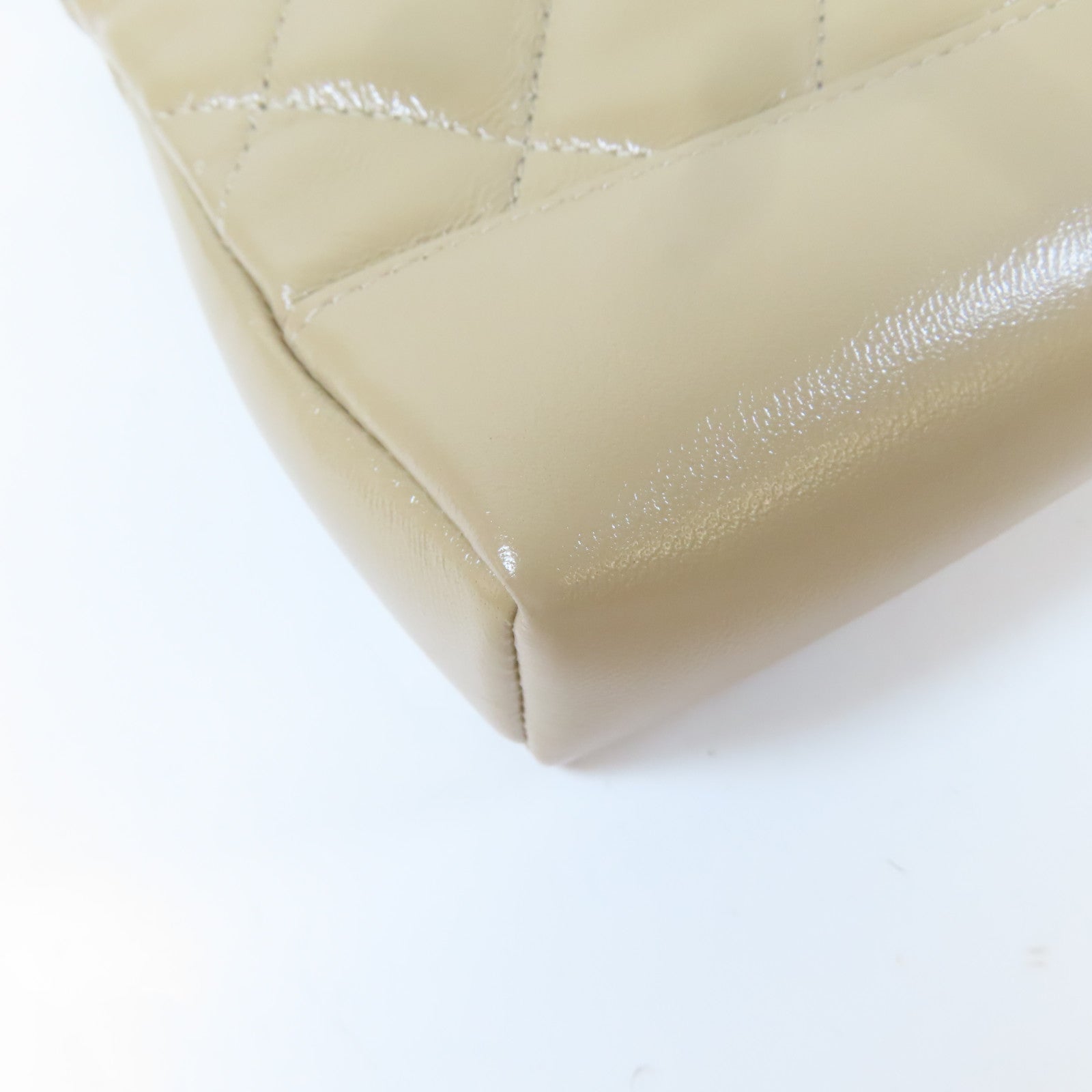 CHANEL 菱格牛皮皮革Nano 31 2 Way Chain Shoulder Bag金扣鏈帶手挽肩背兩用袋米色