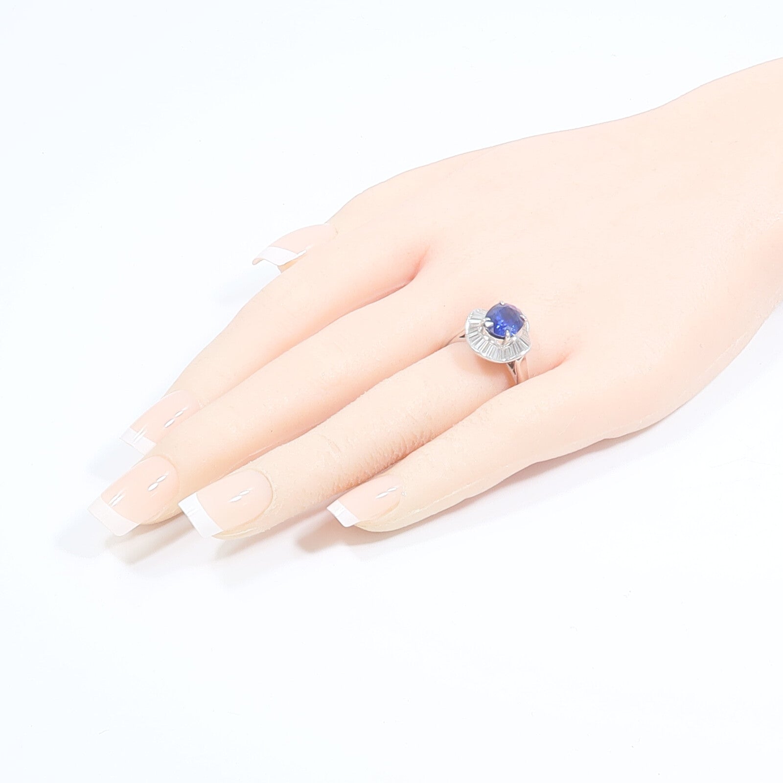 JEWELRY PM900鉑金Sapphire Diamond Ring藍寶石/鑽石戒指