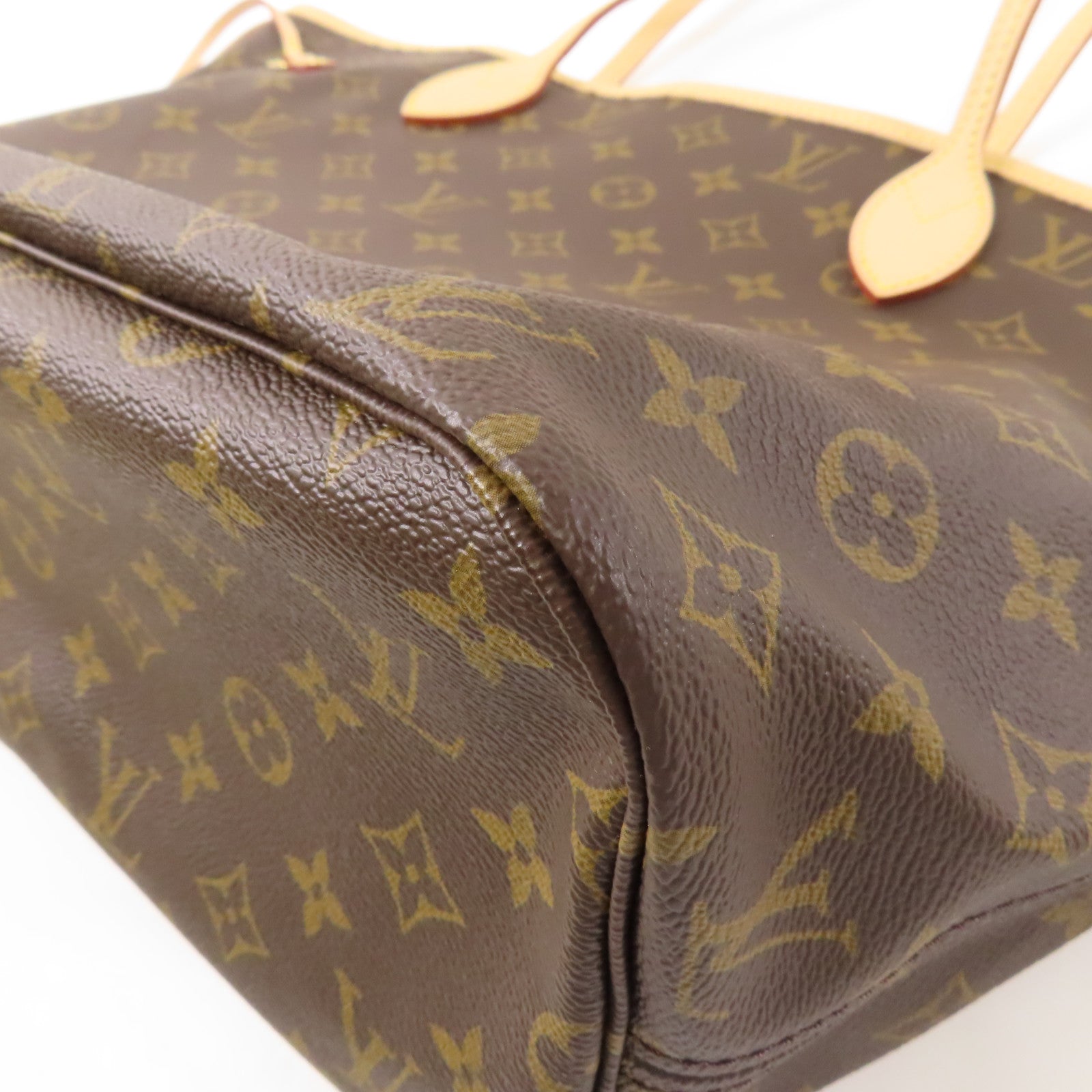LOUIS VUITTON Monogram Neverfull MM金扣手挽袋