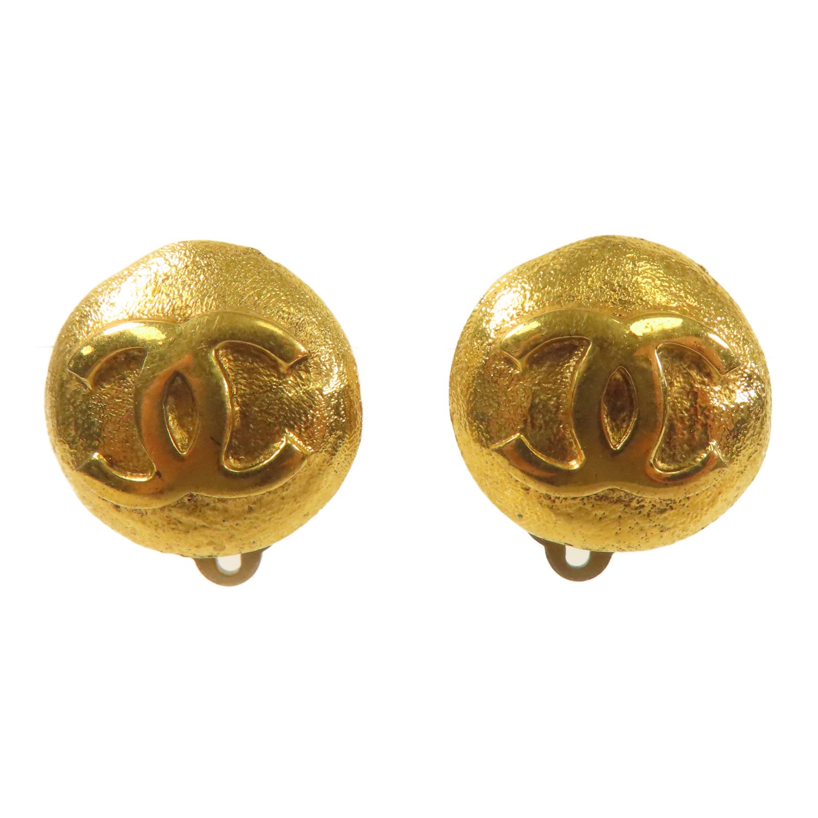 CHANEL 金屬Co Co Mark夾式耳環