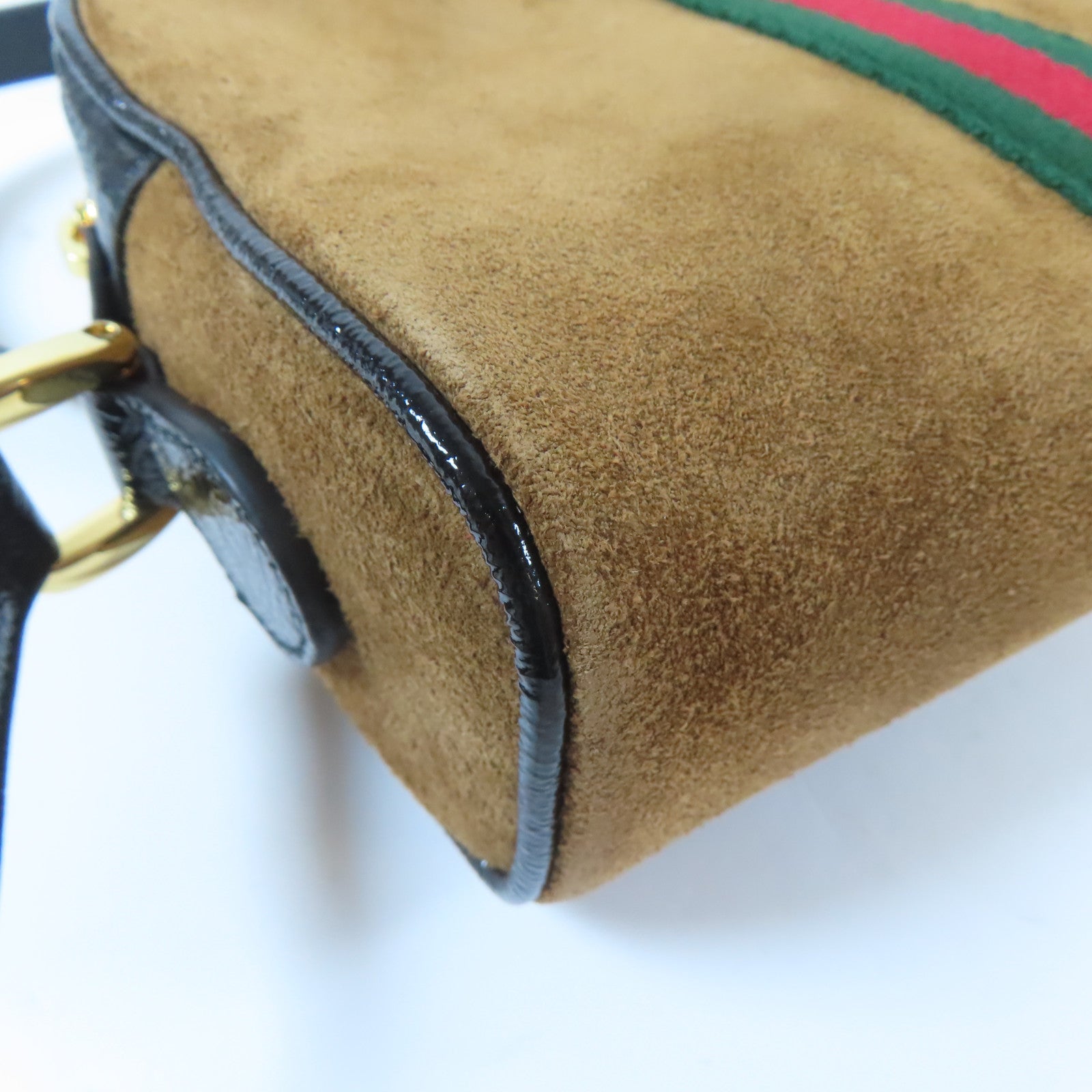 GUCCI 【激減優惠】麂皮皮革Mini Ophidia金扣肩背袋啡色/黑色