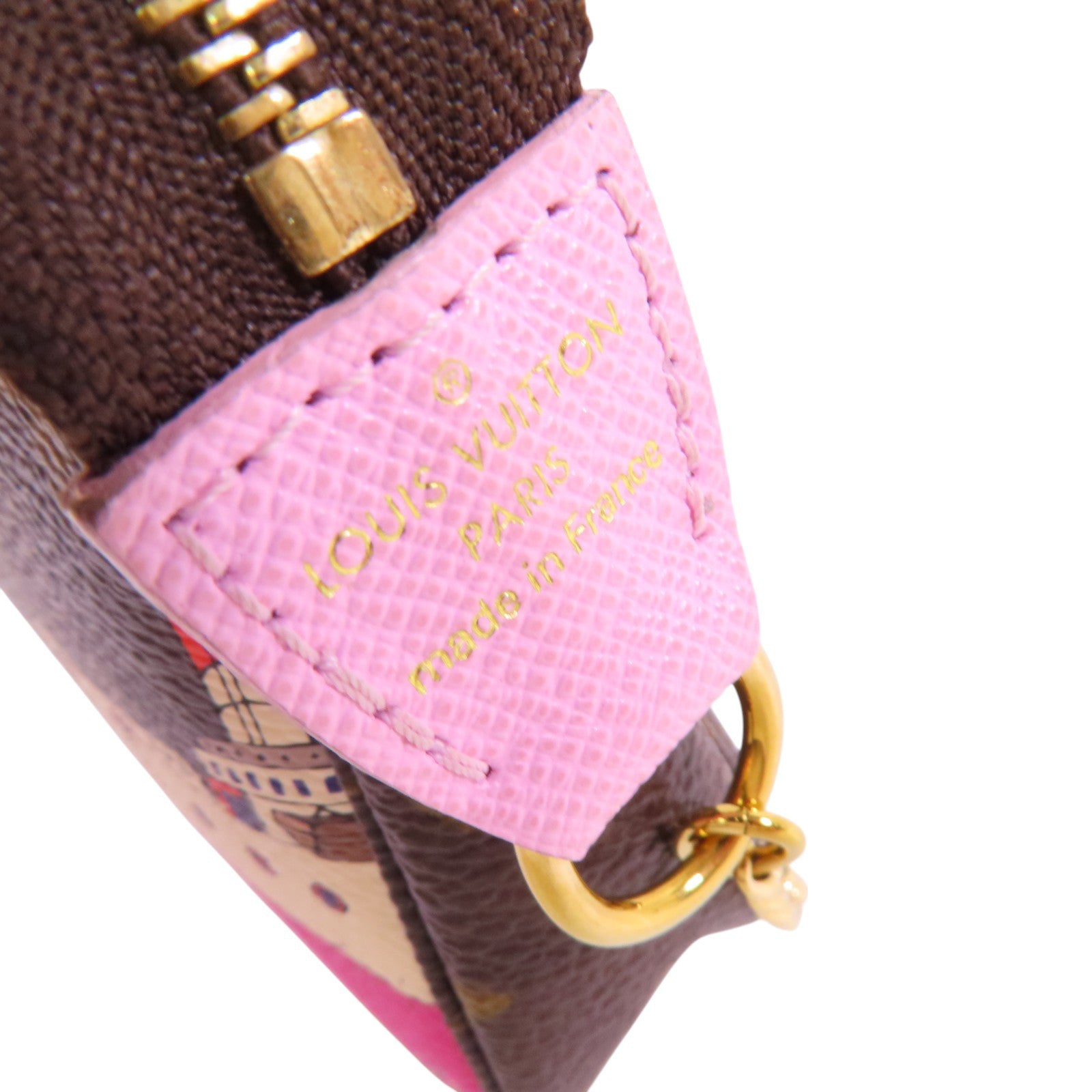 LOUIS VUITTON Monogram Mini Pochette金扣鏈帶手拿包