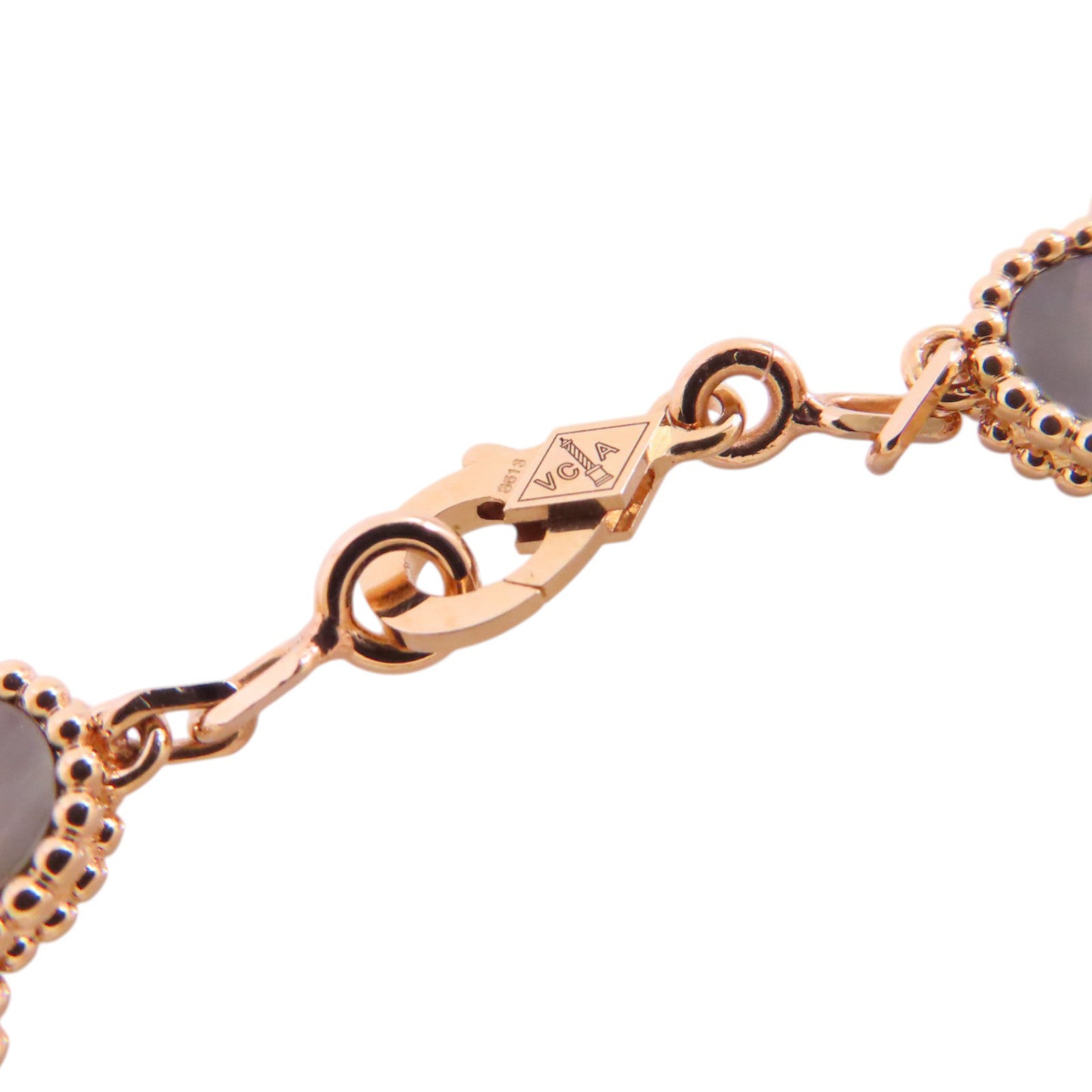 Van Cleef & Arpels 18K玫瑰金/鑽石/珍珠母Vintage Alhambra Bracelet手鏈