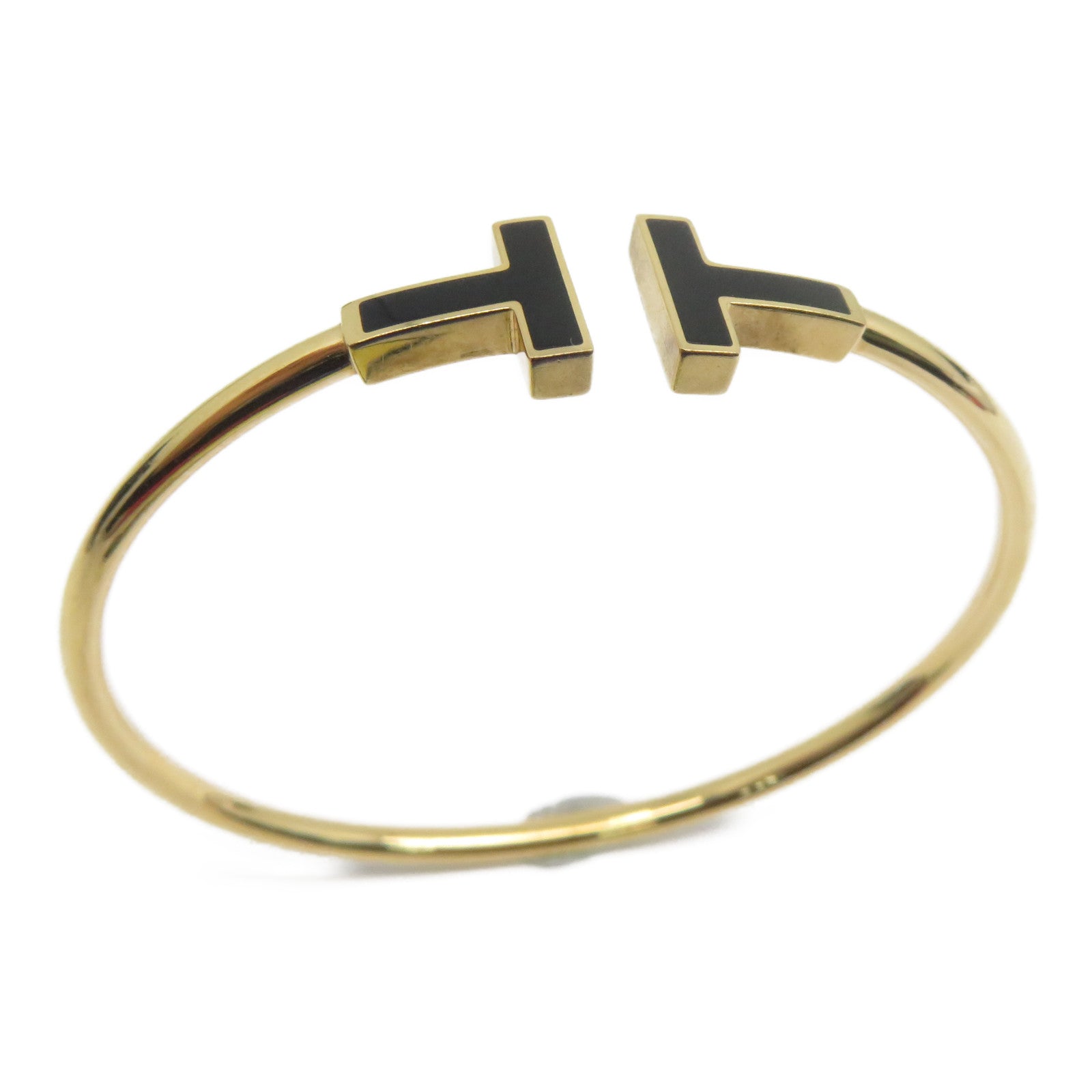 TIFFANY＆CO **【激減優惠】18K玫瑰金T Wire Black Onyx手鐲金色/黑色
