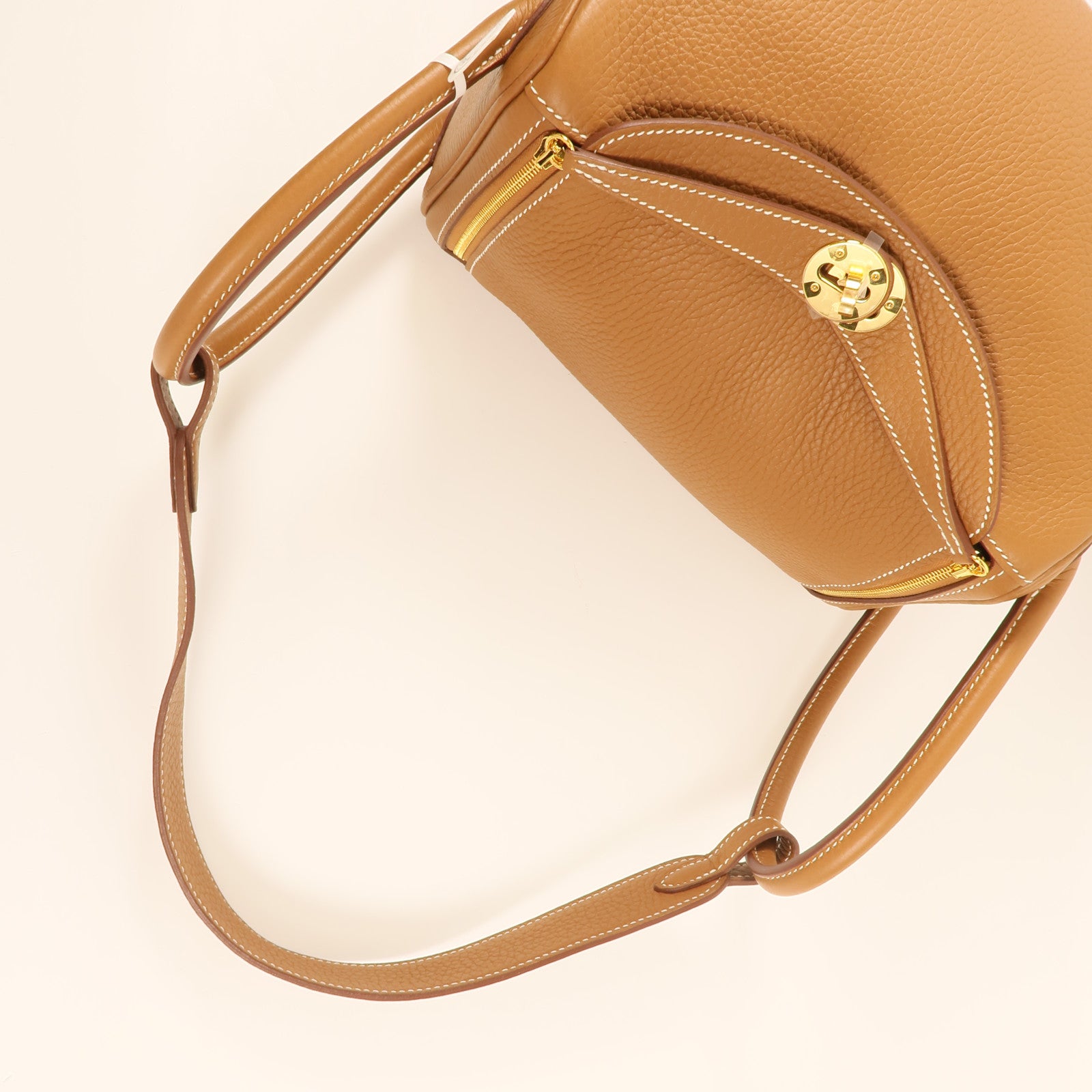HERMES Clemence皮革Lindy 26金扣手挽肩背兩用袋37 Gold