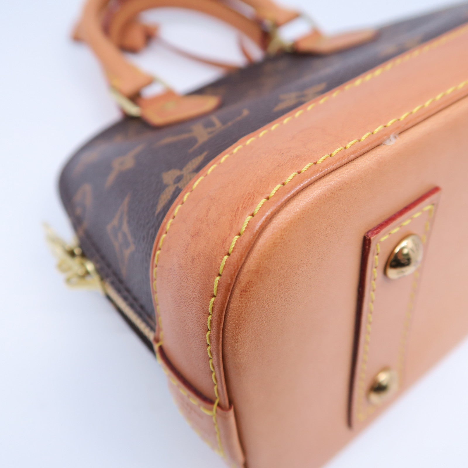 LOUIS VUITTON 【清倉大減價】Monogram Alma BB金扣手挽肩背兩用袋啡色