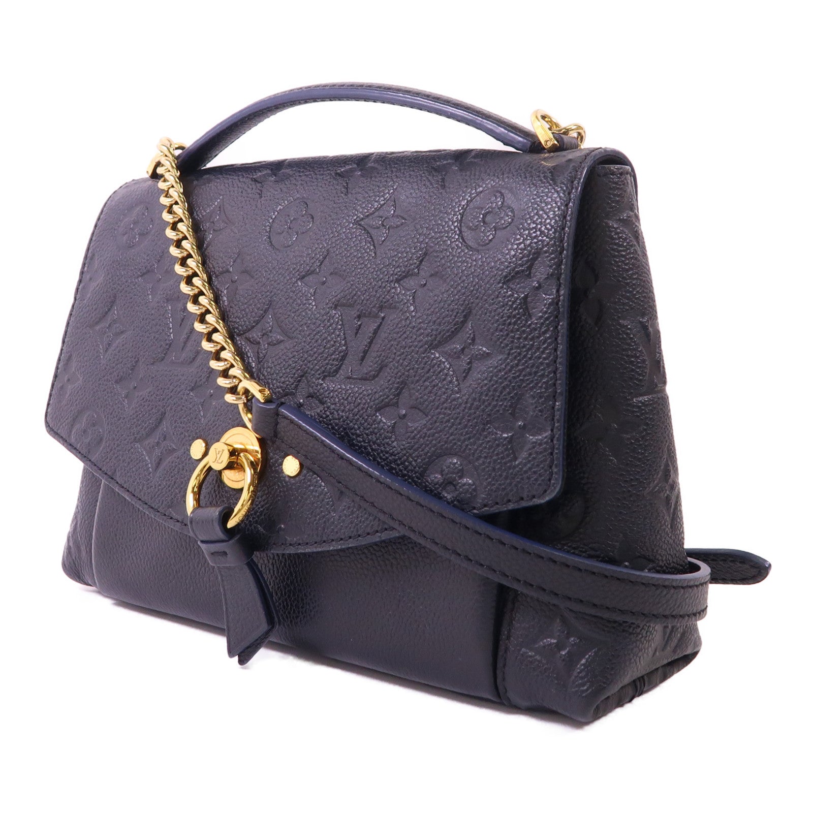 LOUIS VUITTON Monogram Empreinte Blanche BB金扣手挽肩背兩用袋