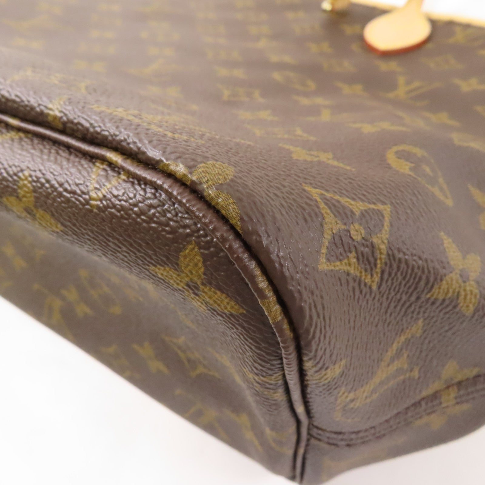 LOUIS VUITTON Monogram Neverfull MM金扣手挽袋