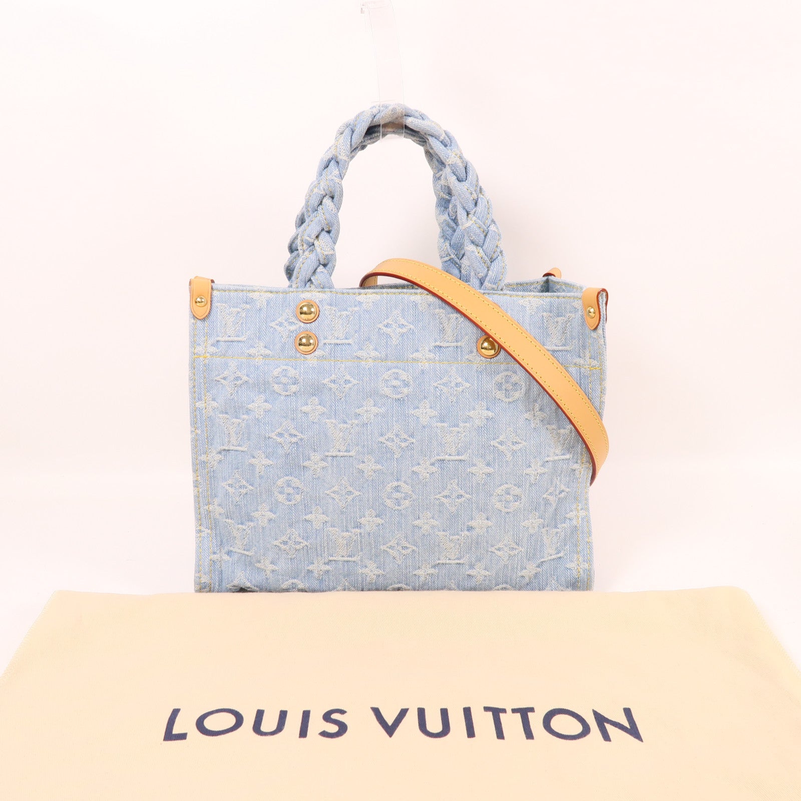 LOUIS VUITTON Monogram Denim Let Go PM金扣手挽肩背兩用袋