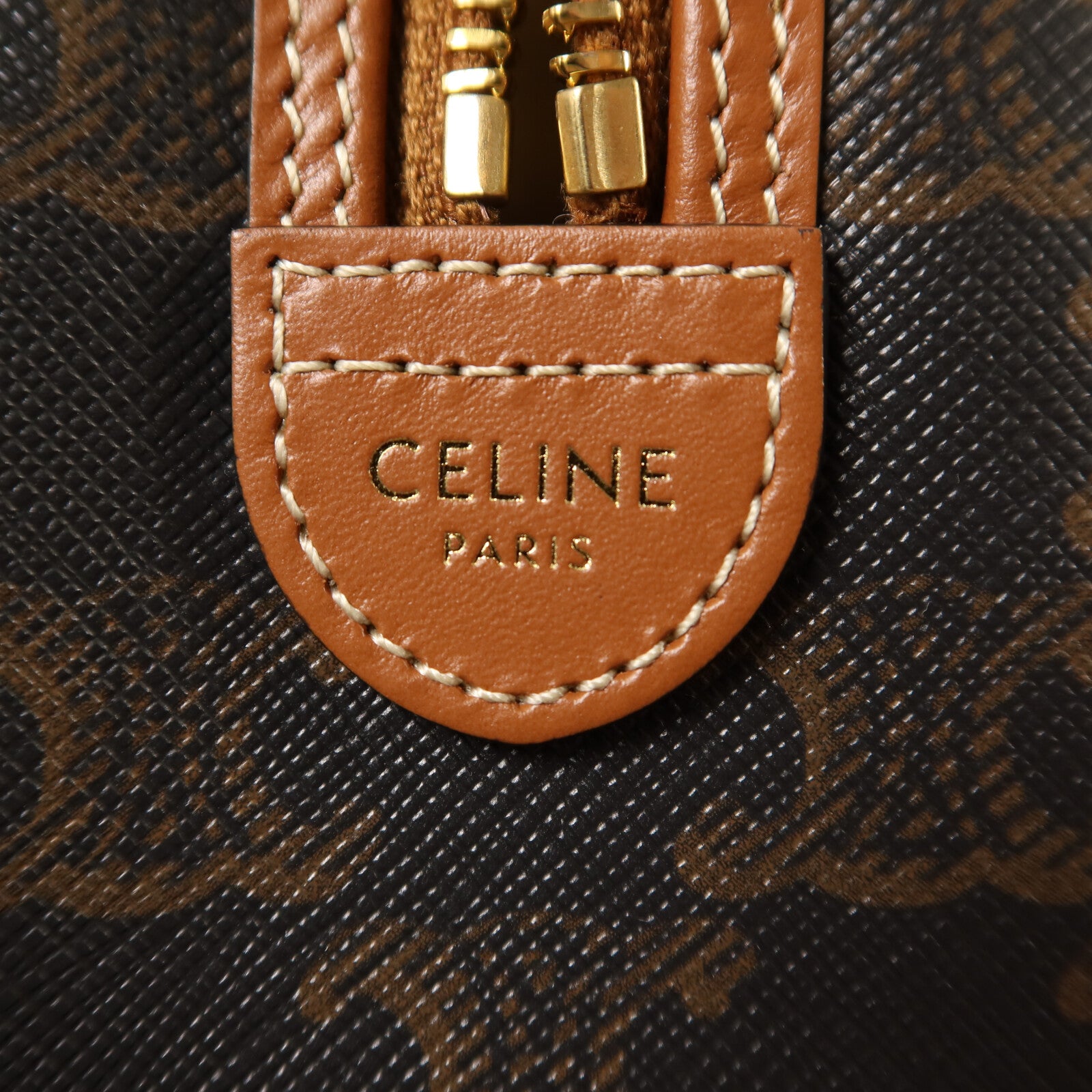 CELINE 牛皮皮革Triomphe Boston Bag金扣手挽肩背兩用袋