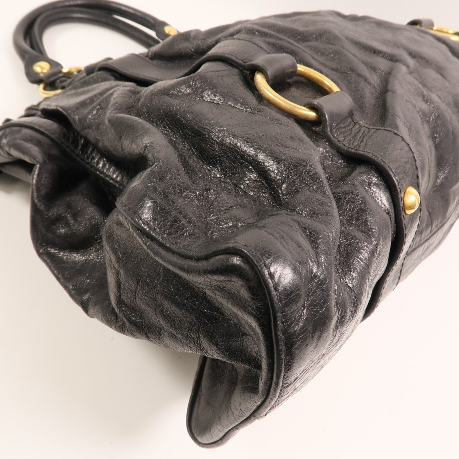 Miu Miu 牛皮皮革2 Way Shoulder金扣手挽肩背兩用袋