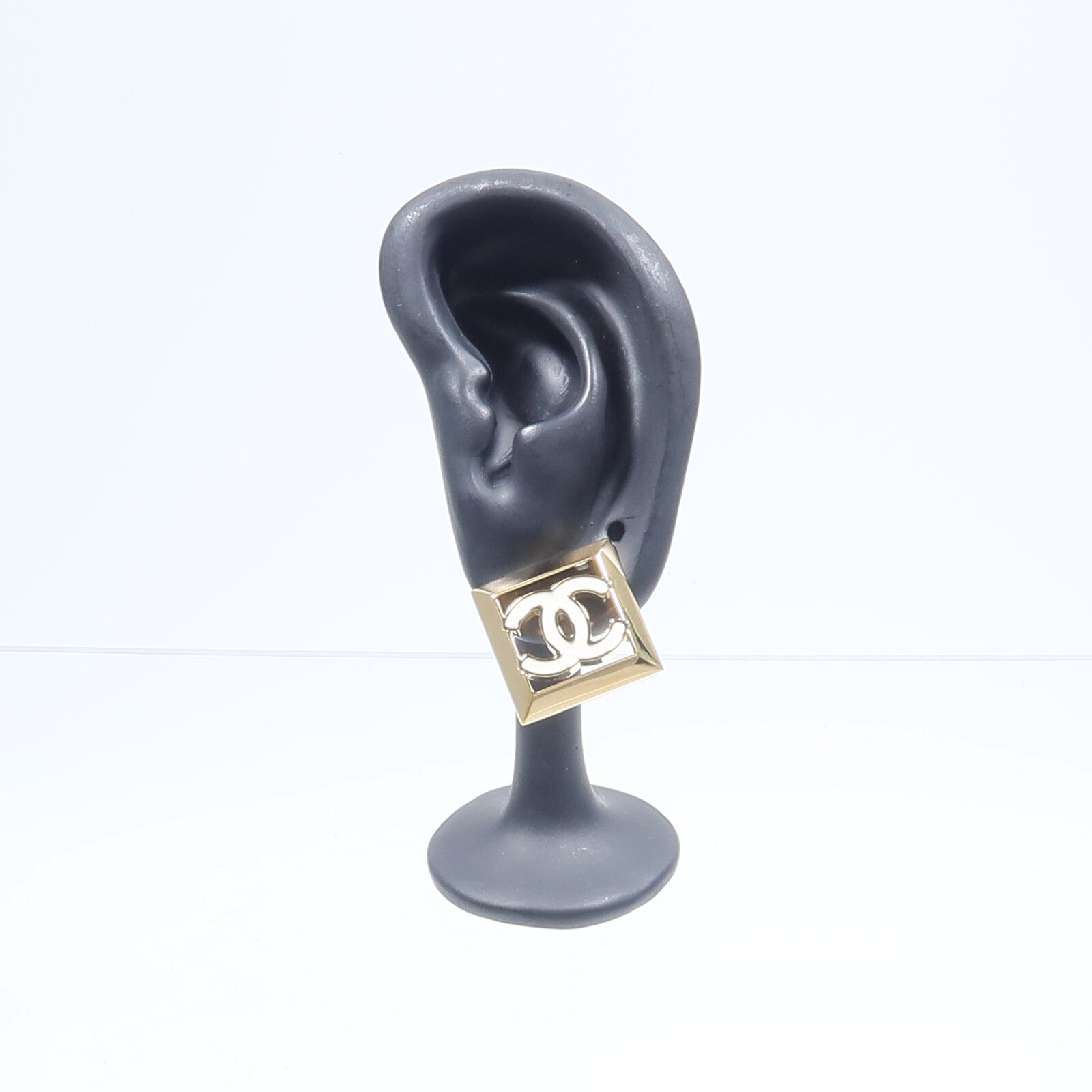 CHANEL 金屬Square Coco Mark Earrings耳環