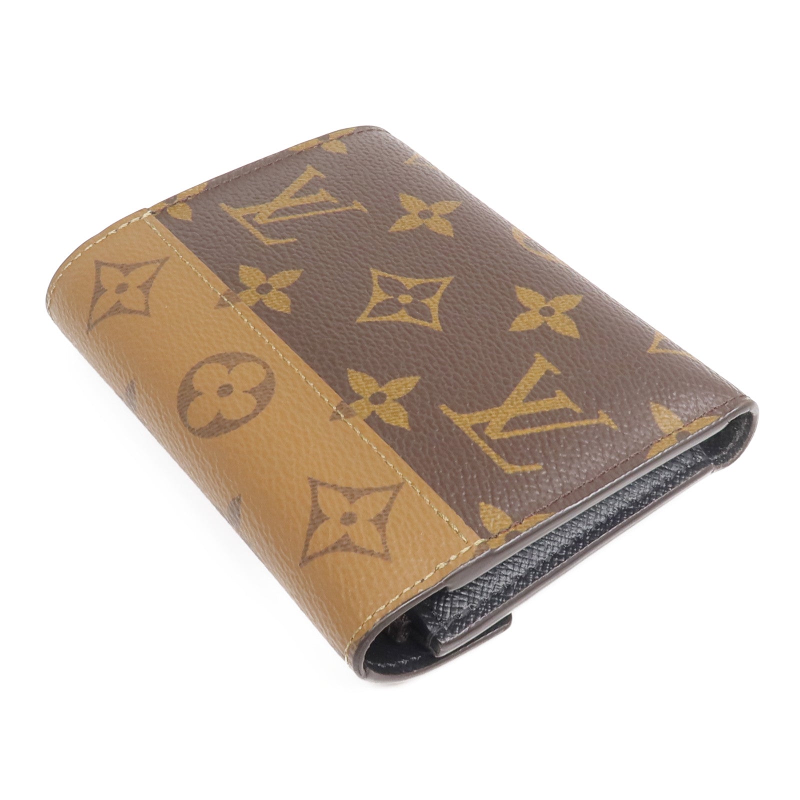 LOUIS VUITTON Monogram/Monogram Reverse Victorine Wallet金扣錢包棕色