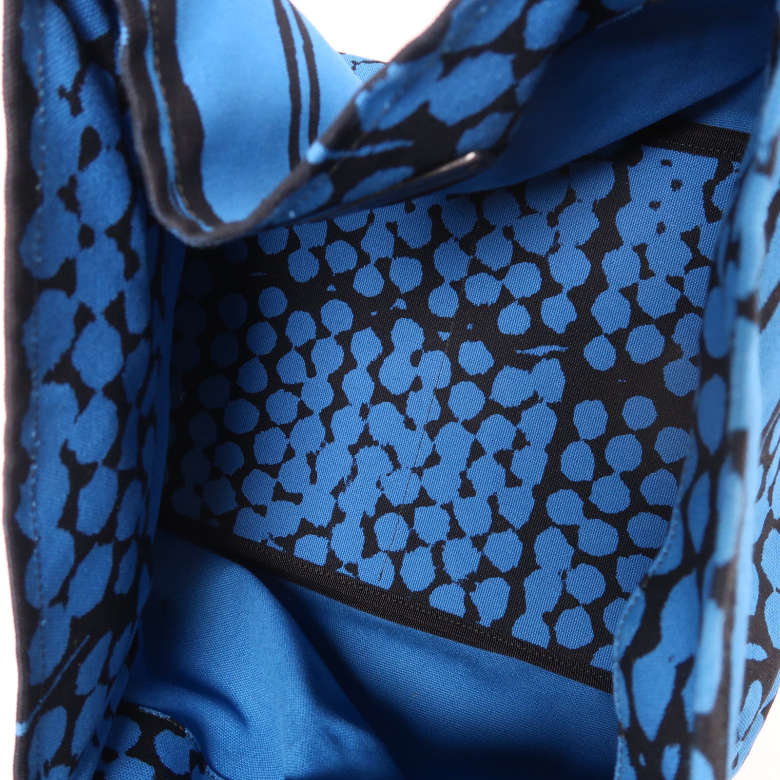 BOTTEGA VENETA 帆布Shoulder Tote肩背袋藍色/黑色