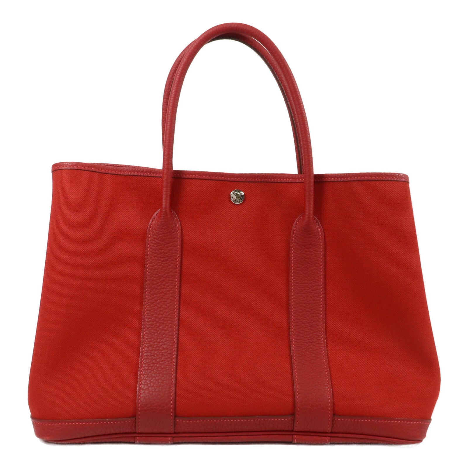 HERMES 帆布GardenParty PM手挽袋Rough Grenat