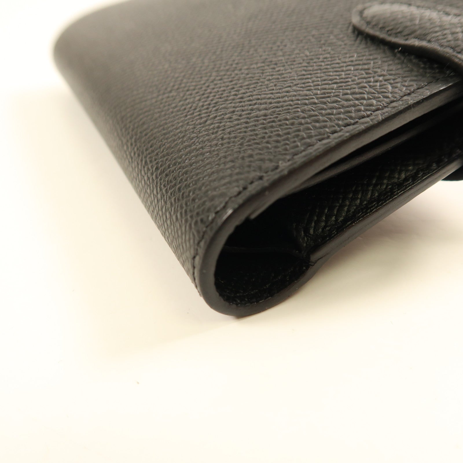 HERMES Epsom皮革Kelly Wallet Compact金扣長錢包Noir