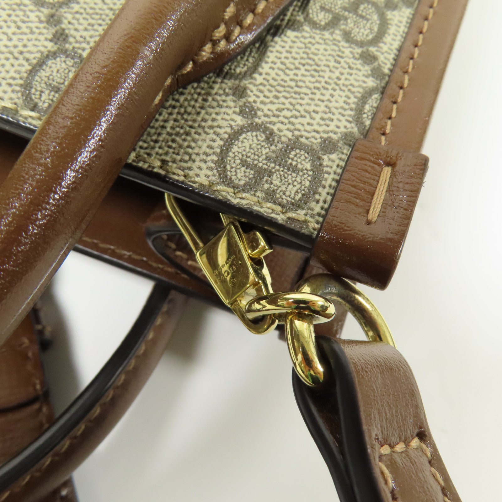 GUCCI GG GHW Retro 2Way Shoulder Bag Handbag Coated Canvas Brown