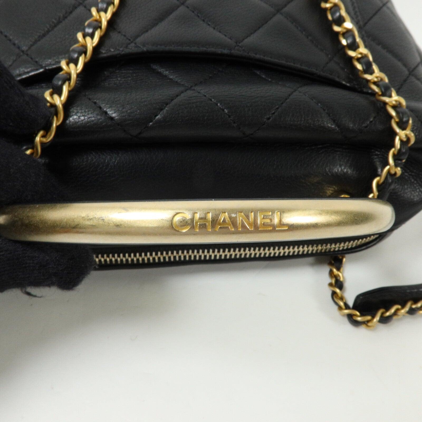 CHANEL 羊皮皮革Chain Shoulder With Handle鏈帶手挽肩背兩用袋