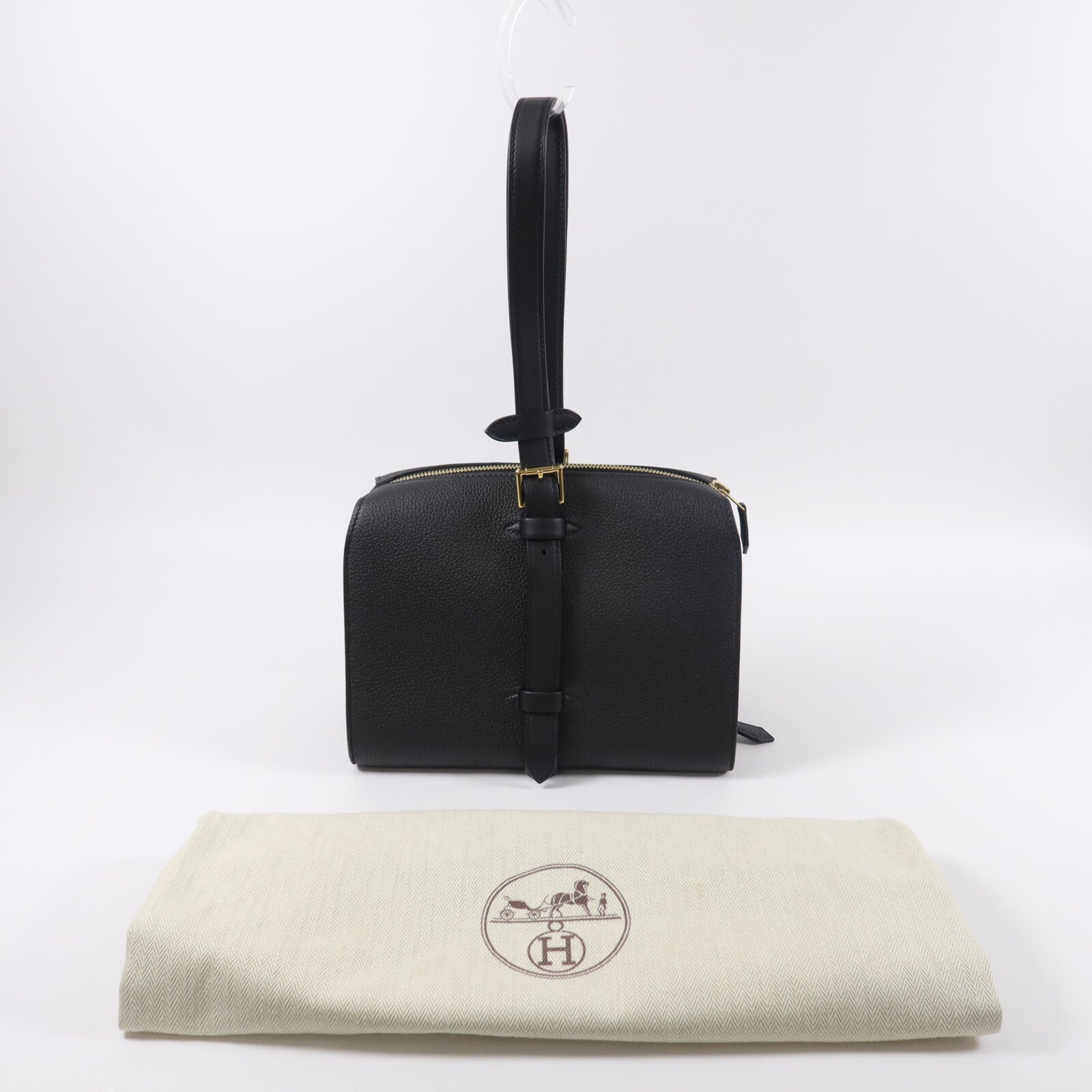 HERMES Togo/Swift皮革Simone手挽袋Noir