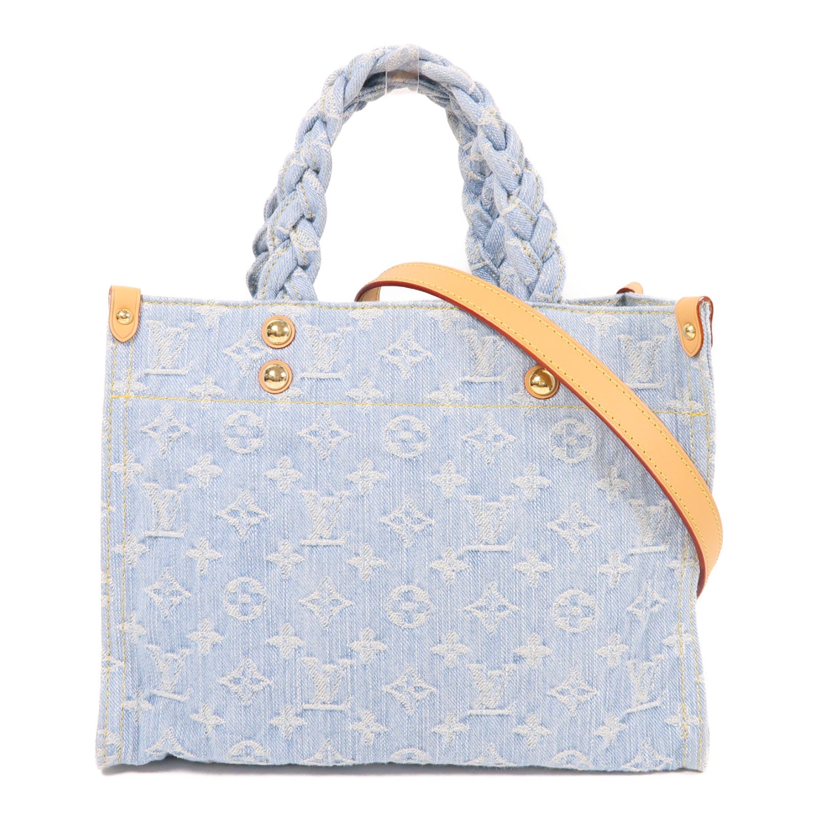 LOUIS VUITTON Monogram Denim Let Go PM金扣手挽肩背兩用袋