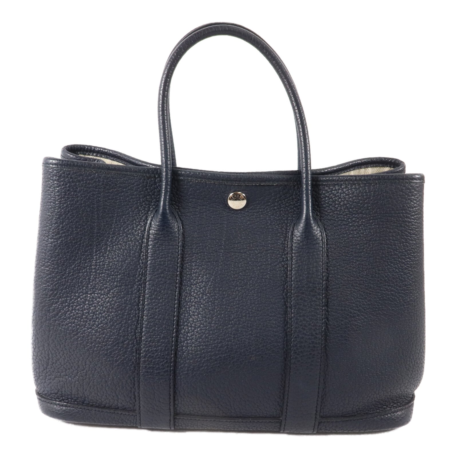 HERMES Negonda皮革Garden Party TPM手挽袋Blue Nuit