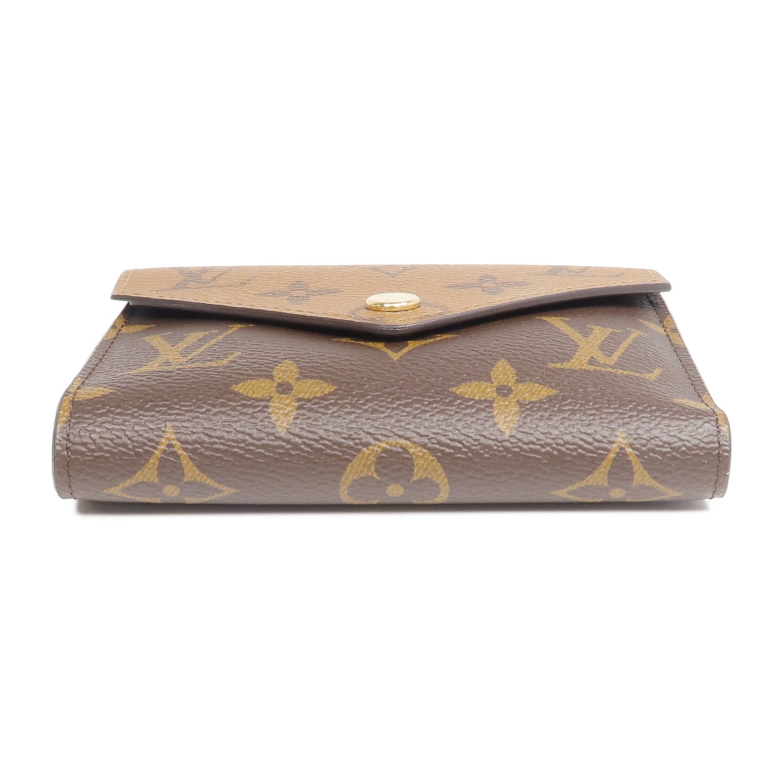 LOUIS VUITTON Monogram/Monogram Reverse Victorine Wallet金扣錢包棕色