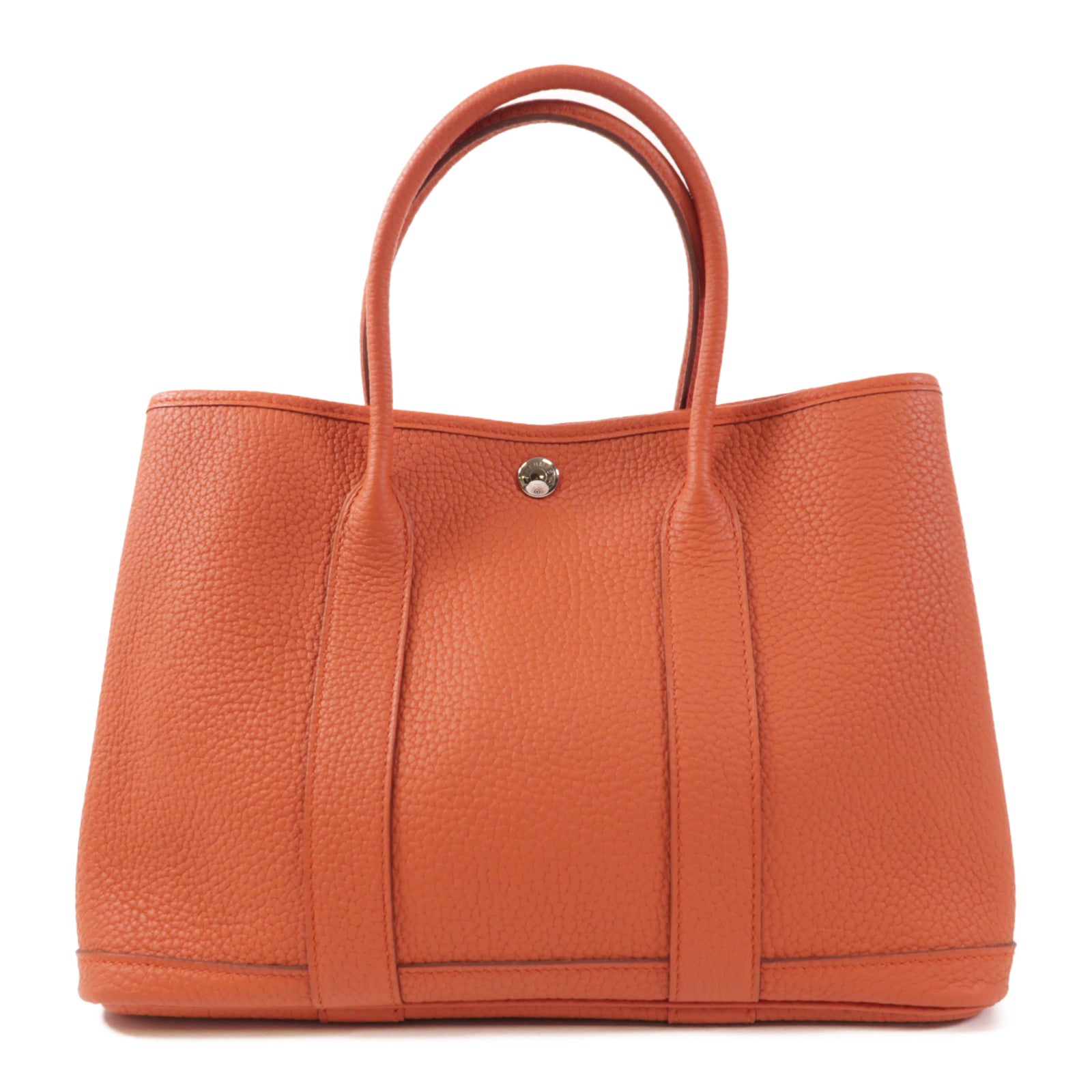 HERMES PHW Garden Party TPM Tote Bag Negonda Leather 9M Sanguine