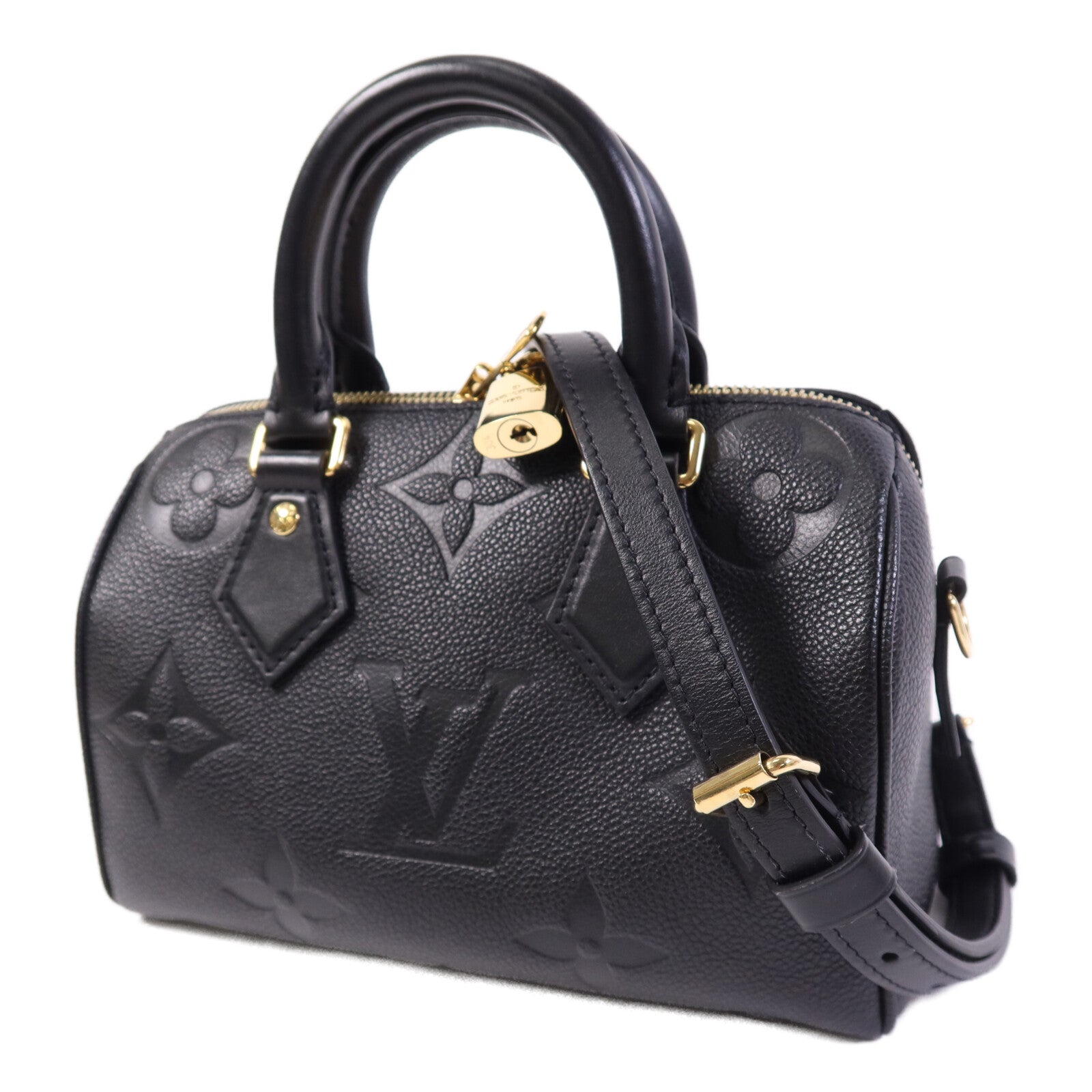 LOUIS VUITTON Monogram Empreinte Speedy Bandouliere 20金扣手挽肩背兩用袋