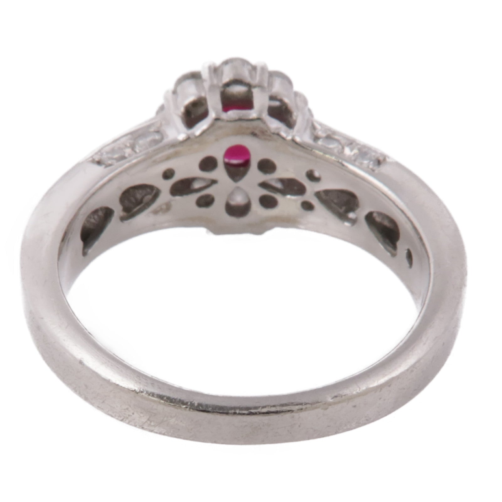 JEWELRY PT900鉑金Ruby/Diamond Ring紅寶石/鑽石戒指US#6