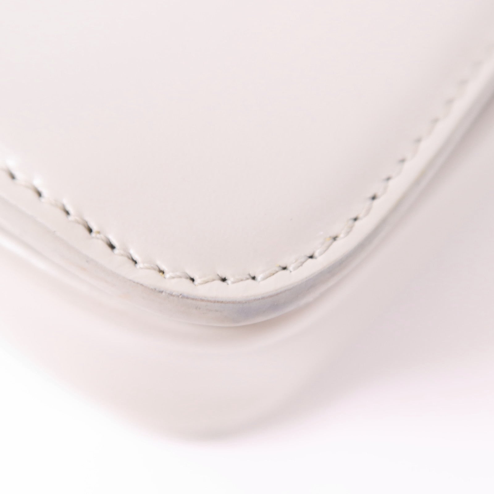 CELINE GHW Teen Triomphe Shoulder Bag Calfskin Leather Light Grey